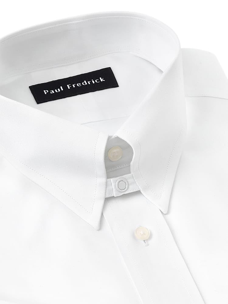 Paul Fredrick Men's Tailored Fit Non-Iron Pinpoint Cotton Dress Shirt - Premium Business & Formal Wear for Office, Interviews & Special Occasions