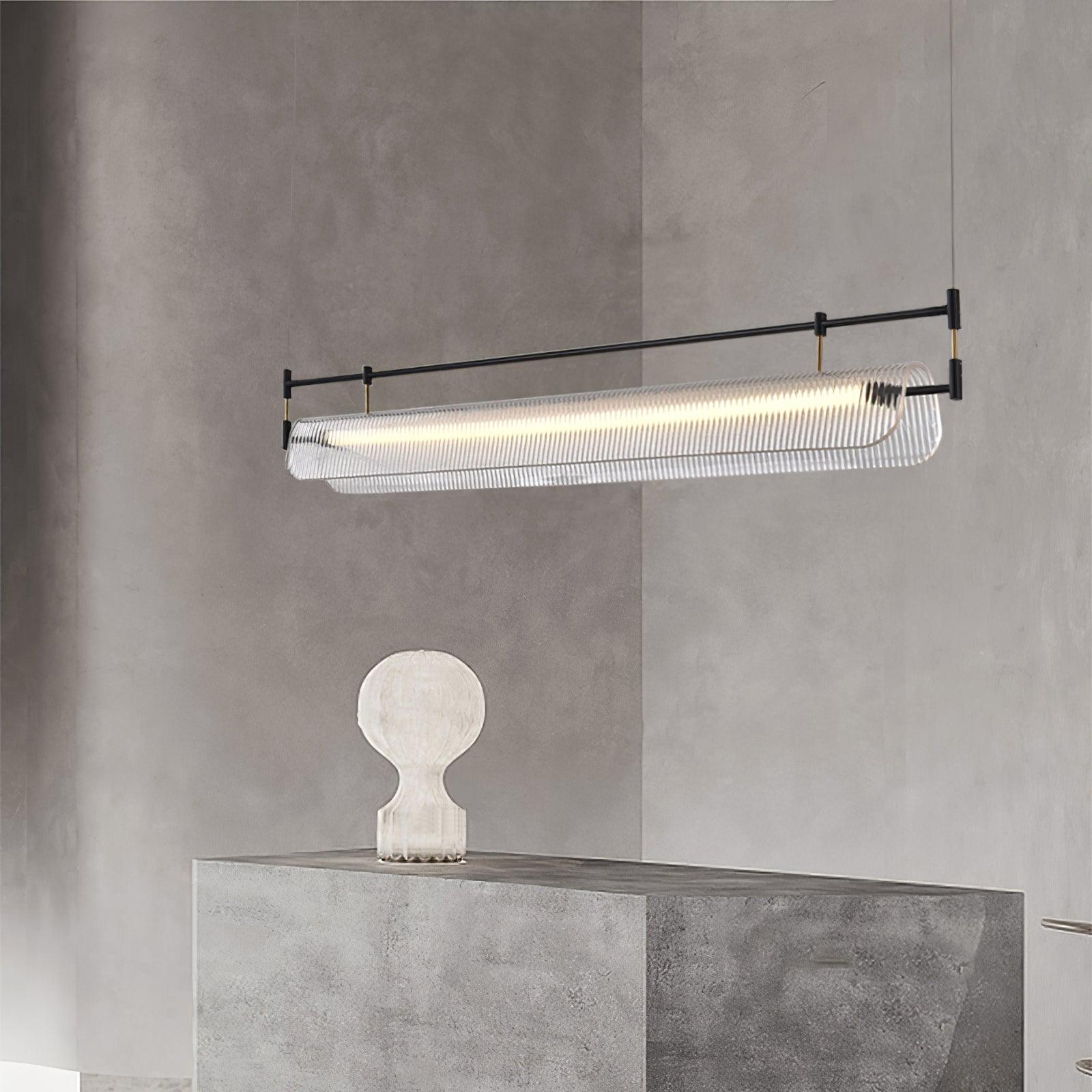 Modern Linear Strip Chandelier - Sleek LED Light Fixture for Dining Room, Kitchen Island & Contemporary Home Decor | Energy-Efficient Hanging Pendant Lighting for Indoor Spaces