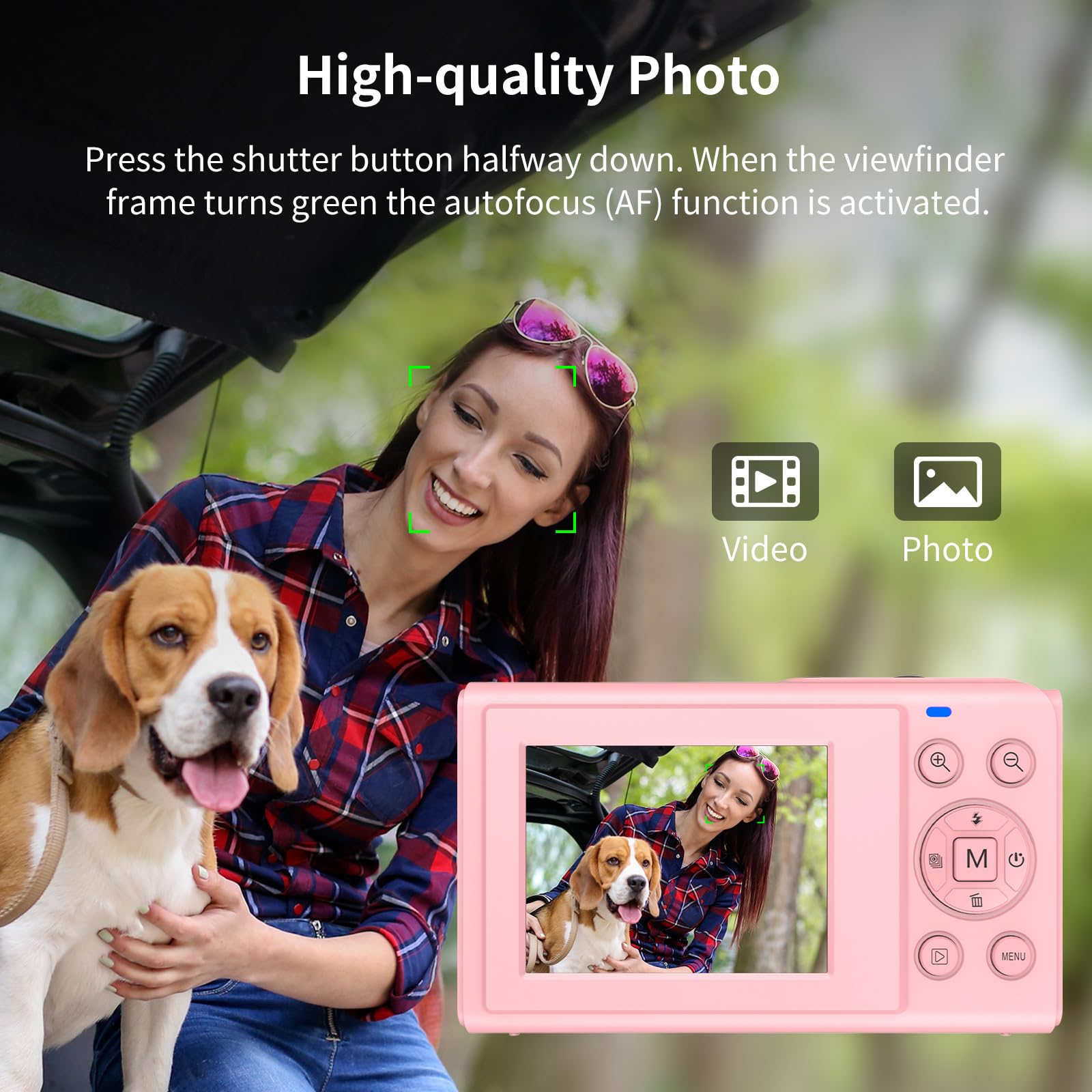 1080P FHD Kids Digital Camera with 32GB Card & 2 Batteries - Vintage Pink Mini Camera for Children, Teens, Boys & Girls | Perfect for Birthday Gifts, Travel Photography & First Camera Experience