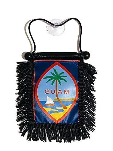 Guam Flag Car Accessory - Chamorro Hanging Mirror Flag for Rear View Mirror | Perfect for Showcasing Island Pride While Driving