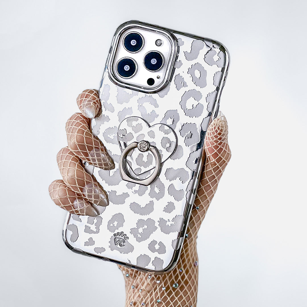 Stylish Chrome Leopard Print iPhone Case - Trendy Protective Cover for iPhone 11/12/13/14/15 Pro Max - Perfect for Fashion Lovers & Night Out Accessories