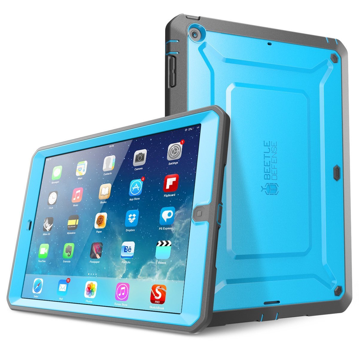 SUPCASE Heavy Duty Beetle Defense Series Rugged Hybrid Protective Case for iPad Air - Built-in Screen Protector, Shockproof Full-Body Cover (Blue/Black) | Perfect for Outdoor Adventures, Travel & Daily Protection | Not Compatible with iPad Air 2