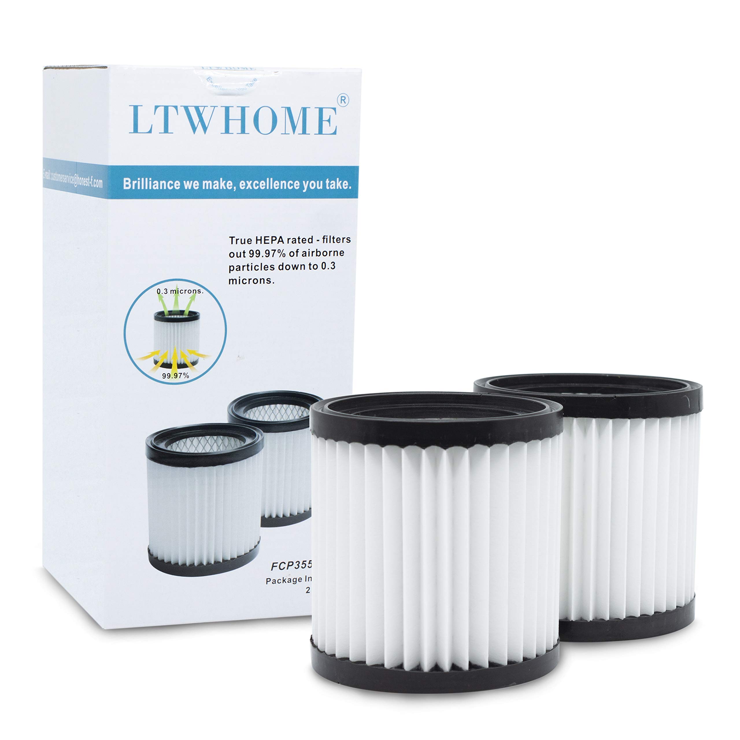 LTWHOME Replacement HEPA Filter for Hearth Country Ash Vacuum FCP3552816 Part 411 - 2 Pack | Compatible with Ash Vacuums | Fireplace & Wood Stove Cleaning Accessories