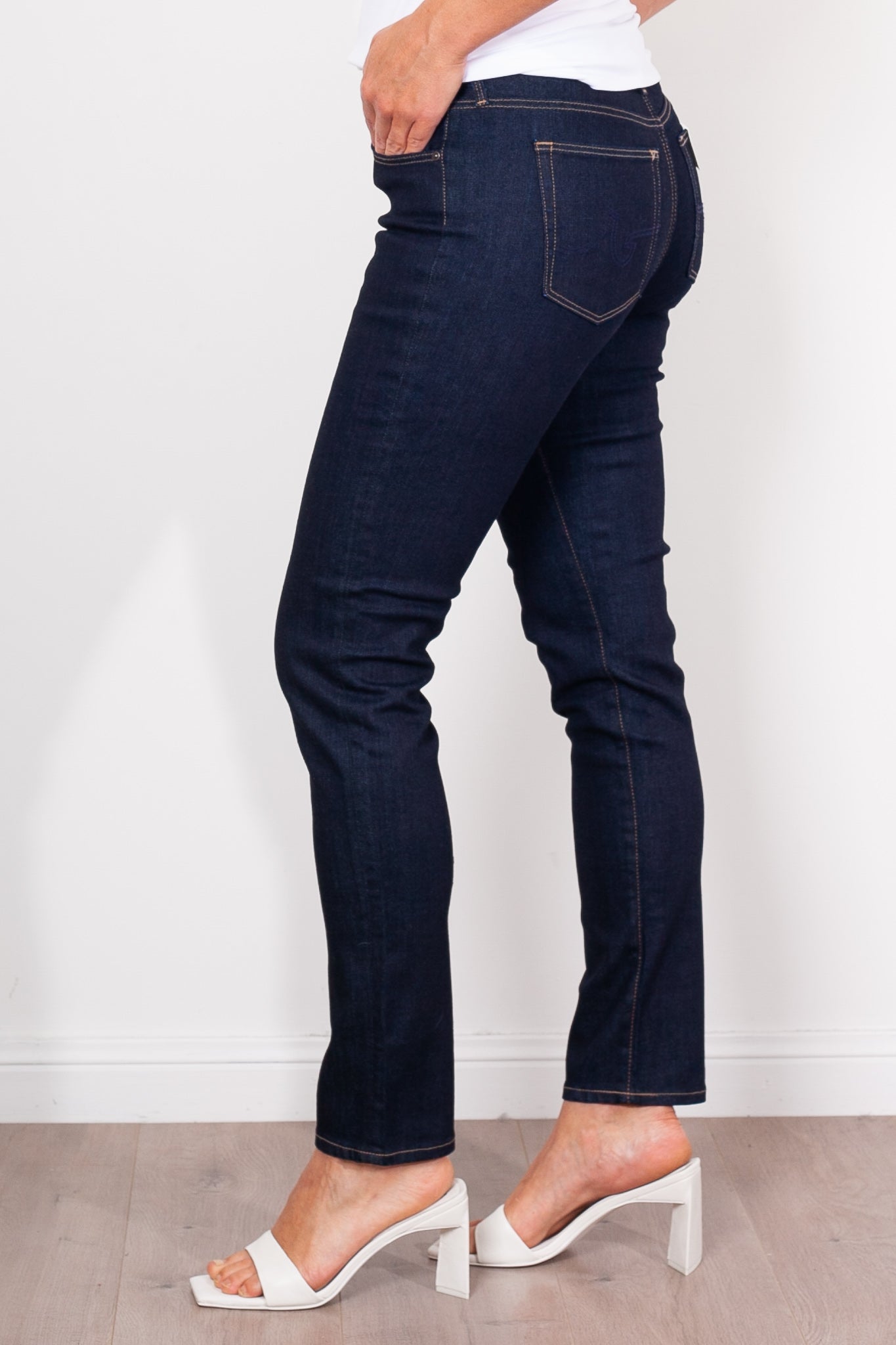AG Jeans Prima Authentic Indigo Women's High-Rise Skinny Jeans - Perfect for Casual Wear, Date Nights & Office Outfits