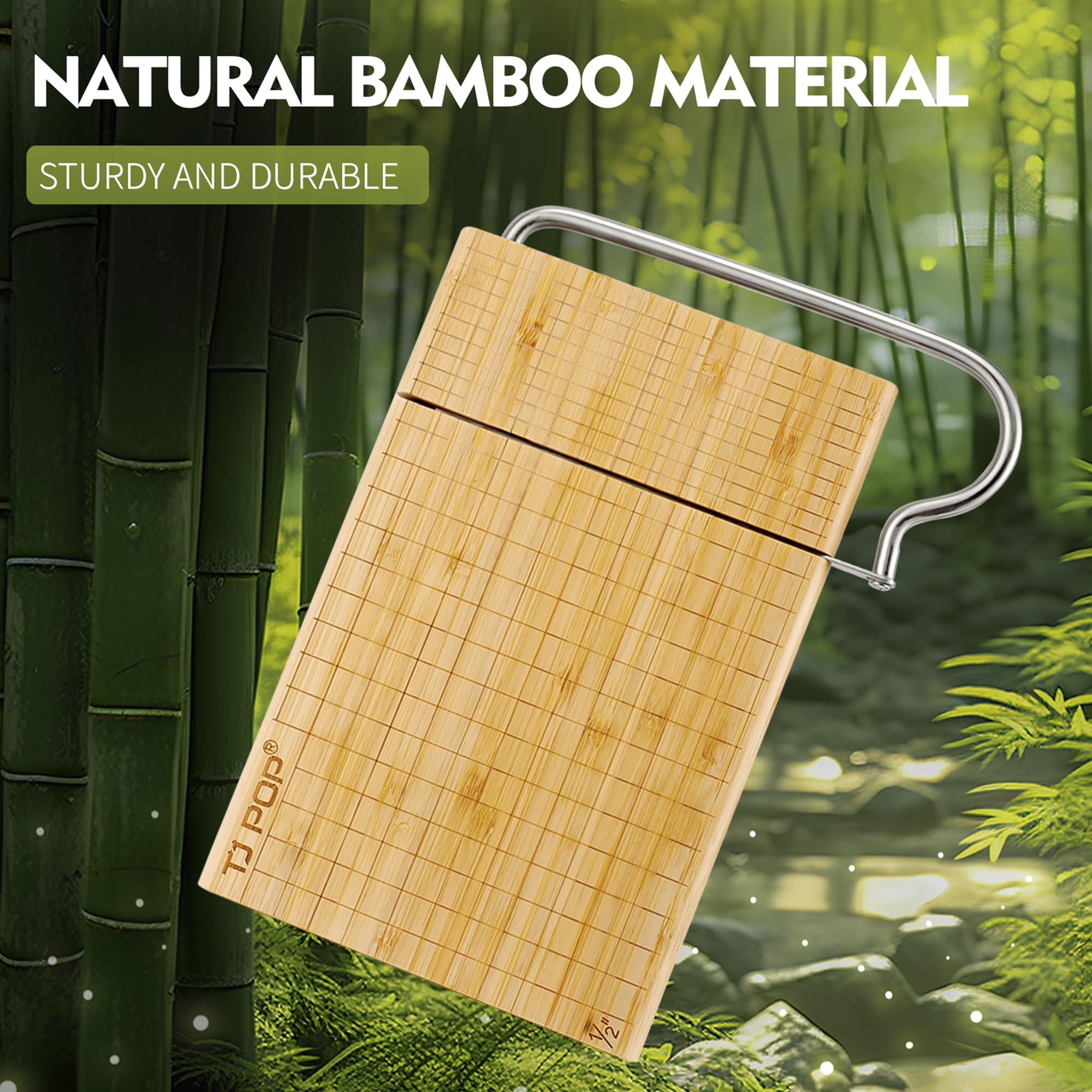 Premium Bamboo Cheese Board with Stainless Steel Blade - 10