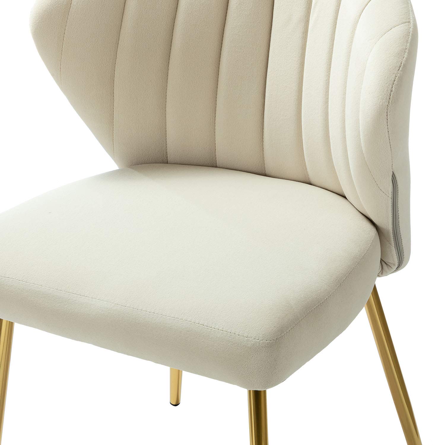 TINA'S HOME Velvet Dining Chairs Set of 2 - Modern Upholstered Side Chairs with Golden Metal Legs, Small Armless Accent Chairs for Living Room, Kitchen, Bedroom & Beauty Salon - Perfect for Dining Sets, Home Decor and Small Space Interior Design
