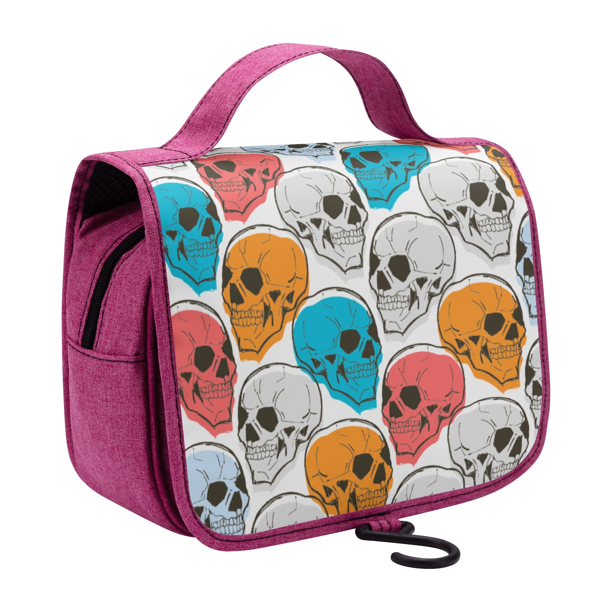Colorful Skulls Waterproof Hanging Toiletry Bag for Travel, Gym & Camping - Perfect Cosmetic Organizer for Makeup, Shampoo & Toiletries