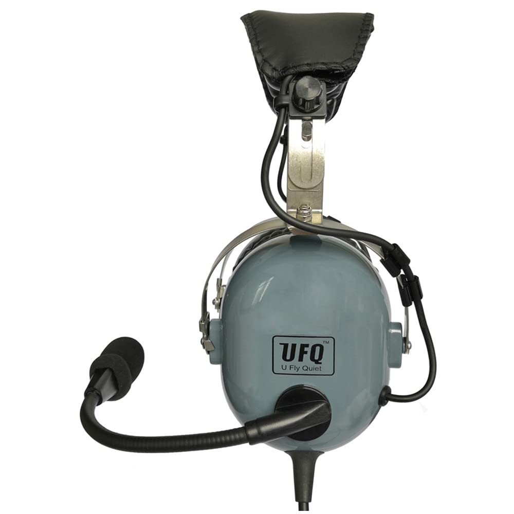 UFQ BT A28 Deluxe Gray Bluetooth Aviation Headset with ANR - Premium Pilot Headset with Clear Communication, BT5.3 & Voice Prompts | Perfect for Flight Training, Cockpit Communication & Air Travel