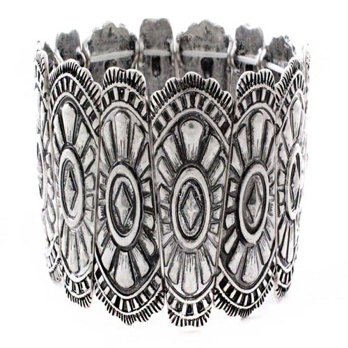 Concho Bracelet for Women - Western Style Leather Cuff with Silver Conchos - Perfect for Cowgirl Outfits, Boho Fashion & Festival Accessories