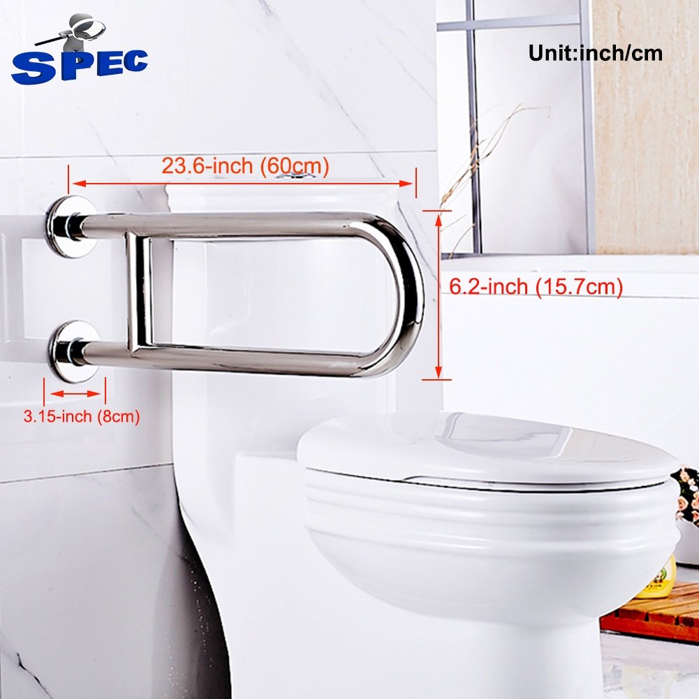 Stainless Steel Grab Bar Handrails for Toilet, Bathtub & Shower - 304 Stainless Steel Safety Handle with Non-Slip Grip - Bathroom Assist Rail for Elderly & Disabled - Perfect for Wet Areas, Hospitals & Home Safety