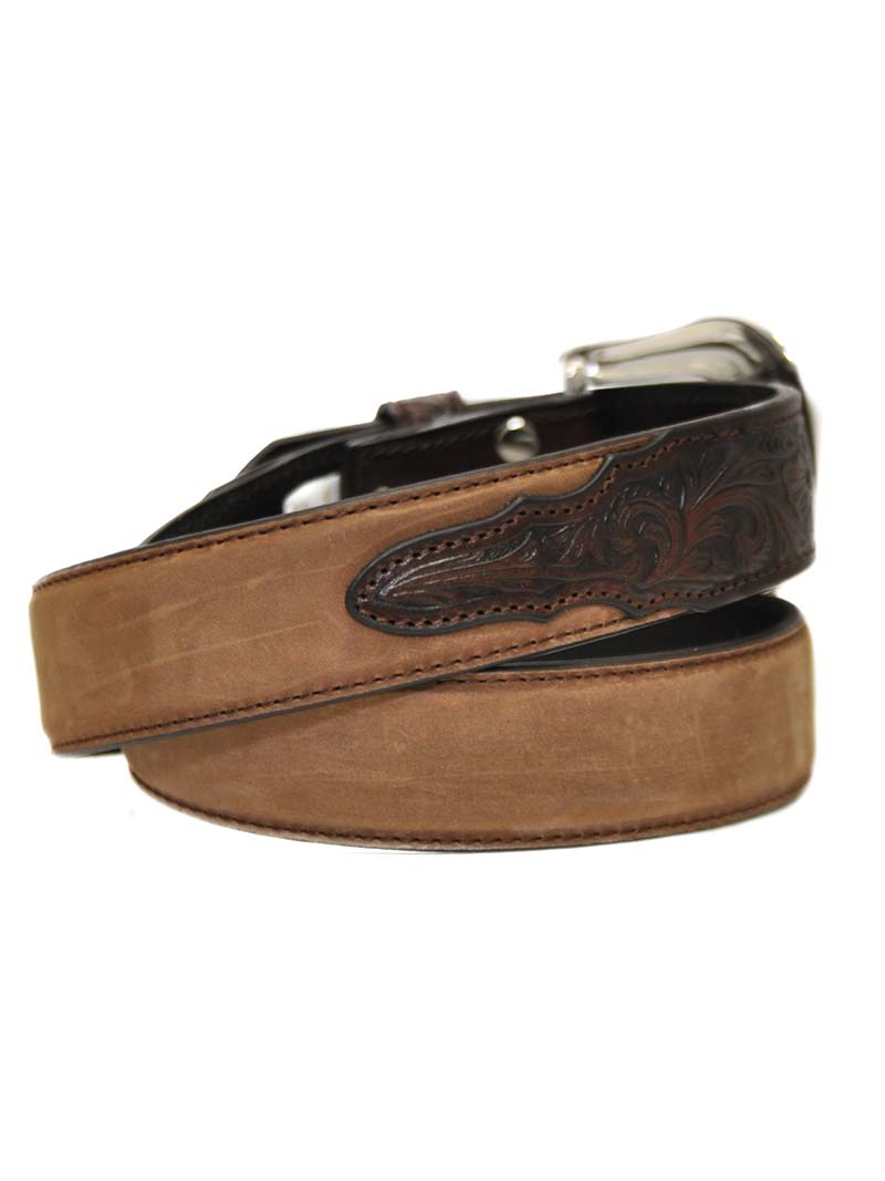 Nocona N2438844 Western Leather Belt for Men - Medium Brown Distressed Cowhide Belt - Perfect for Cowboy Boots, Jeans & Western Outfits