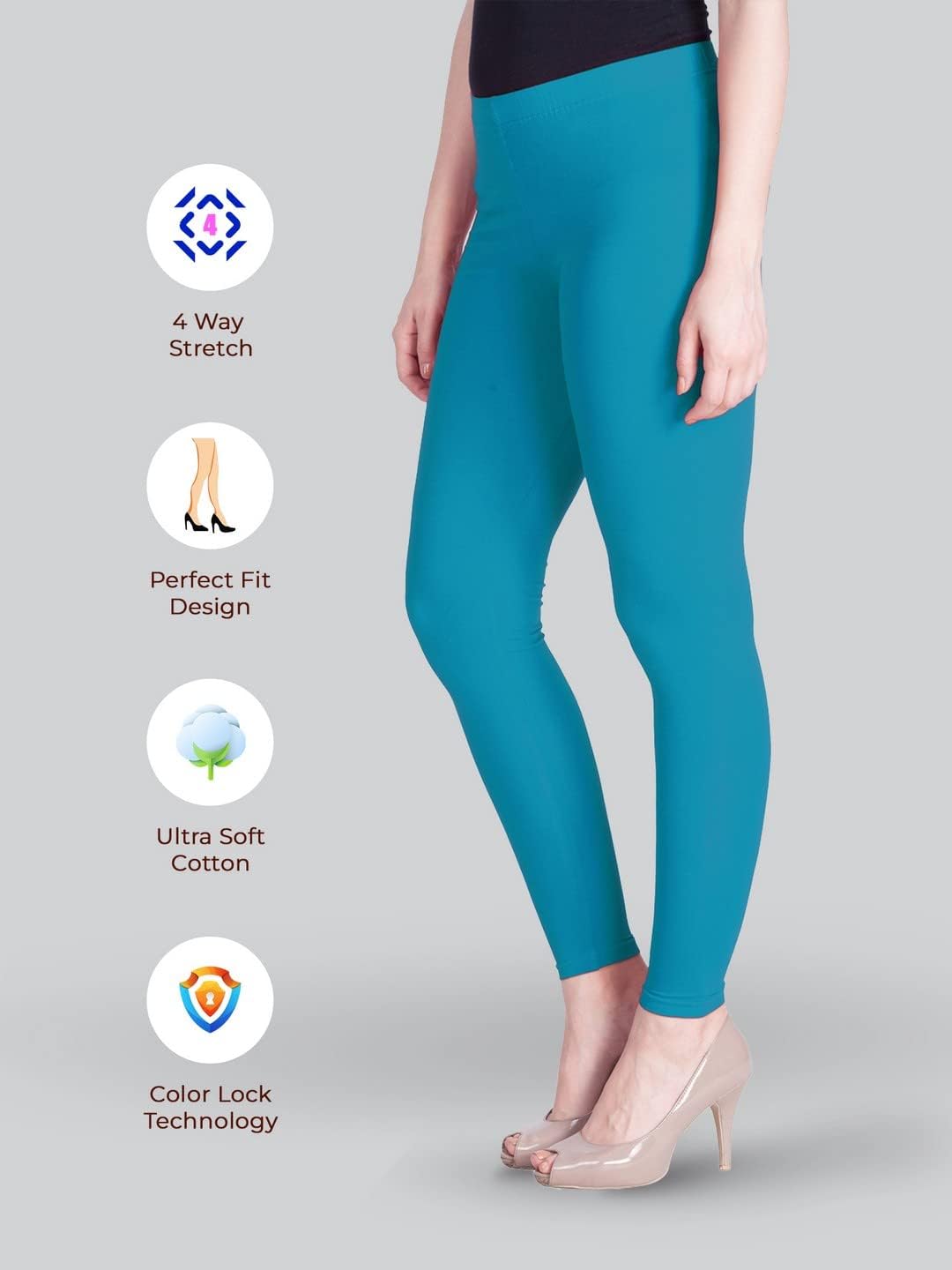 Breathable Women's Leggings with Elastic Waistband - Comfortable & Versatile Tights for Yoga, Workout & Everyday Wear - Size XL