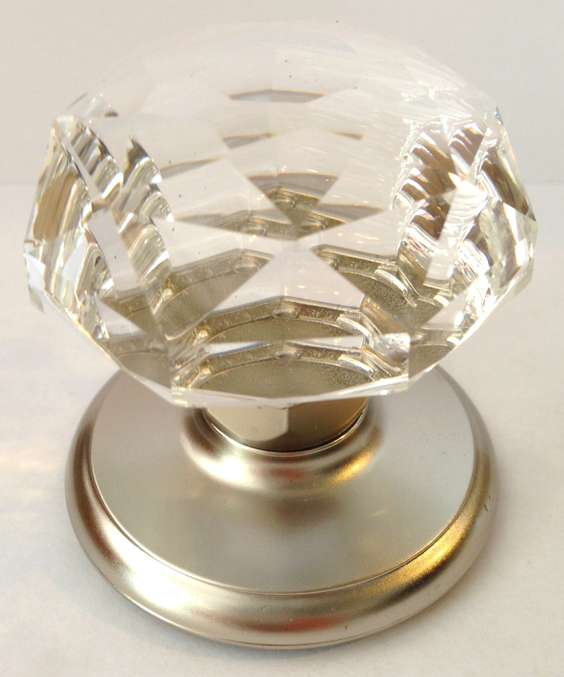 Elegant Dummy Wardrobe Closet Door Knob - Sonata Crystal & Satin Nickel Finish - Perfect for Bedroom, Walk-in Closet, and Home Decor Upgrade