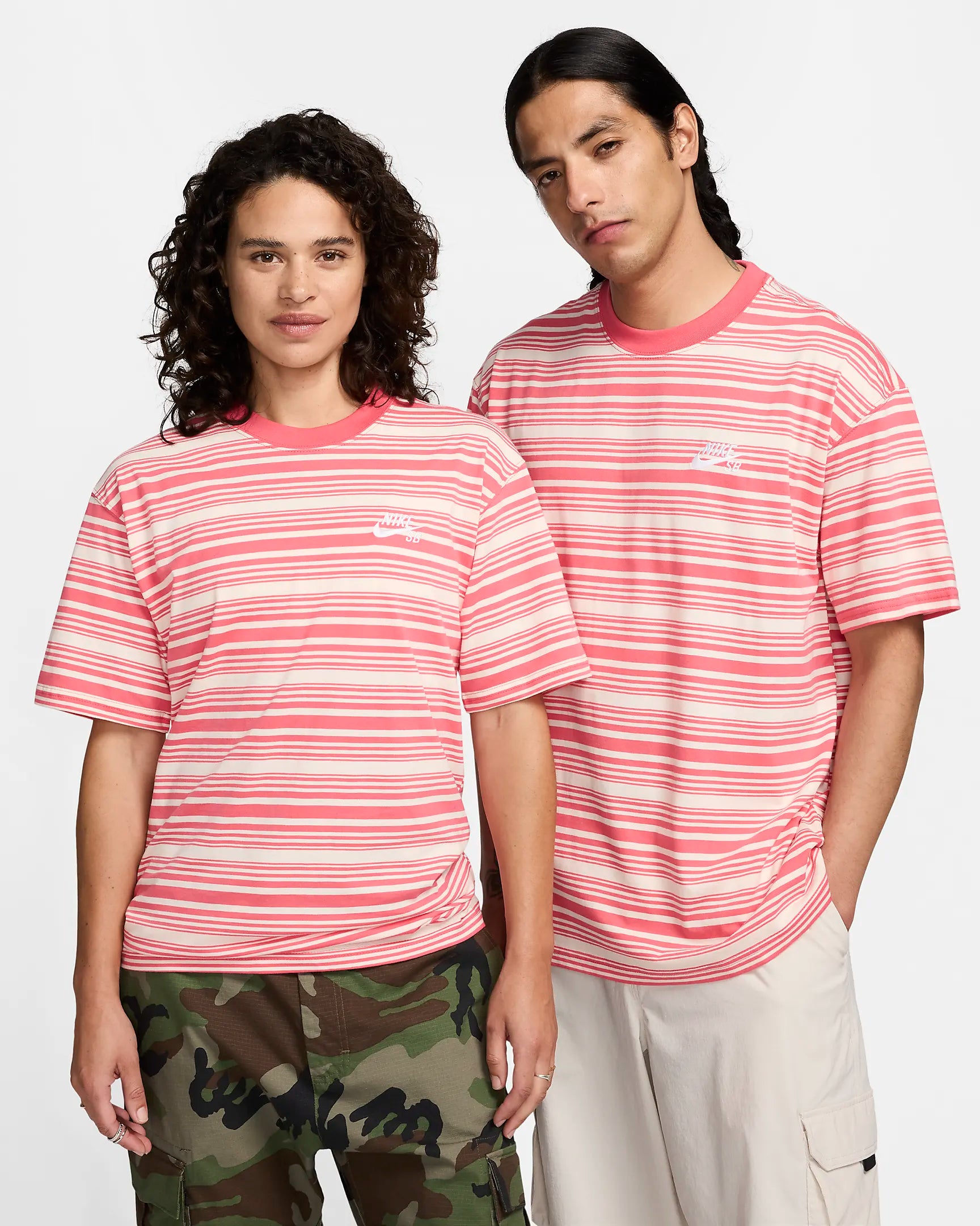 Nike SB M90 Stripe Tee - Men's Casual T-Shirt (Guava Ice) | Streetwear Fashion for Skateboarding & Everyday Wear