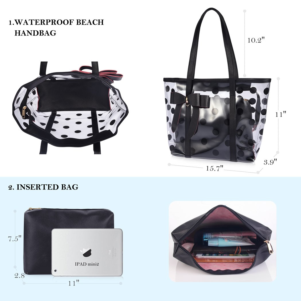 Stylish Clear Tote Bag for Women - Multipurpose Transparent Shoulder Bag, Handbag, Beach Bag & Shopping Tote | Perfect for Travel, Gym, Work & Daily Essentials