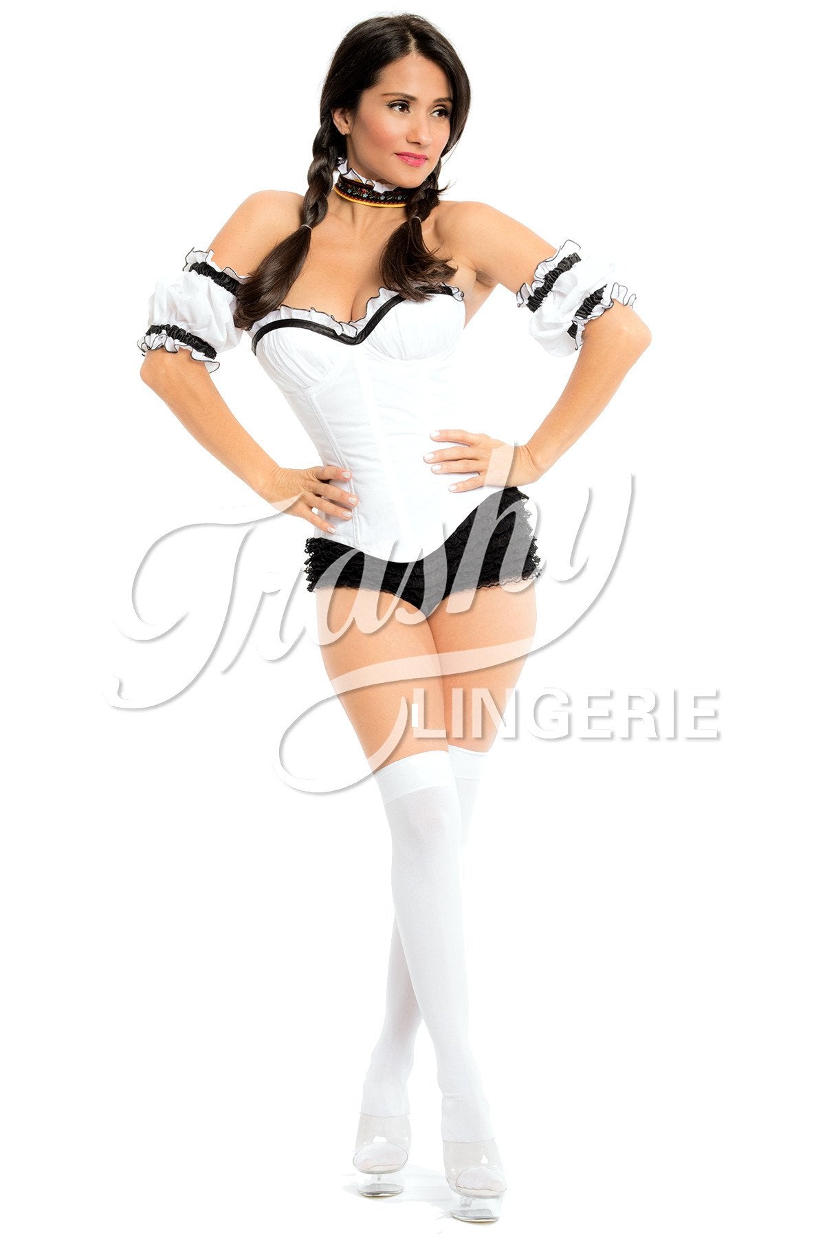 Authentic German Lederhosen Set for Women - Corset Top & Leather Skirt - Oktoberfest Costume, Bavarian Outfit, Beer Festival Attire - Perfect for Halloween, Cosplay, and Themed Parties