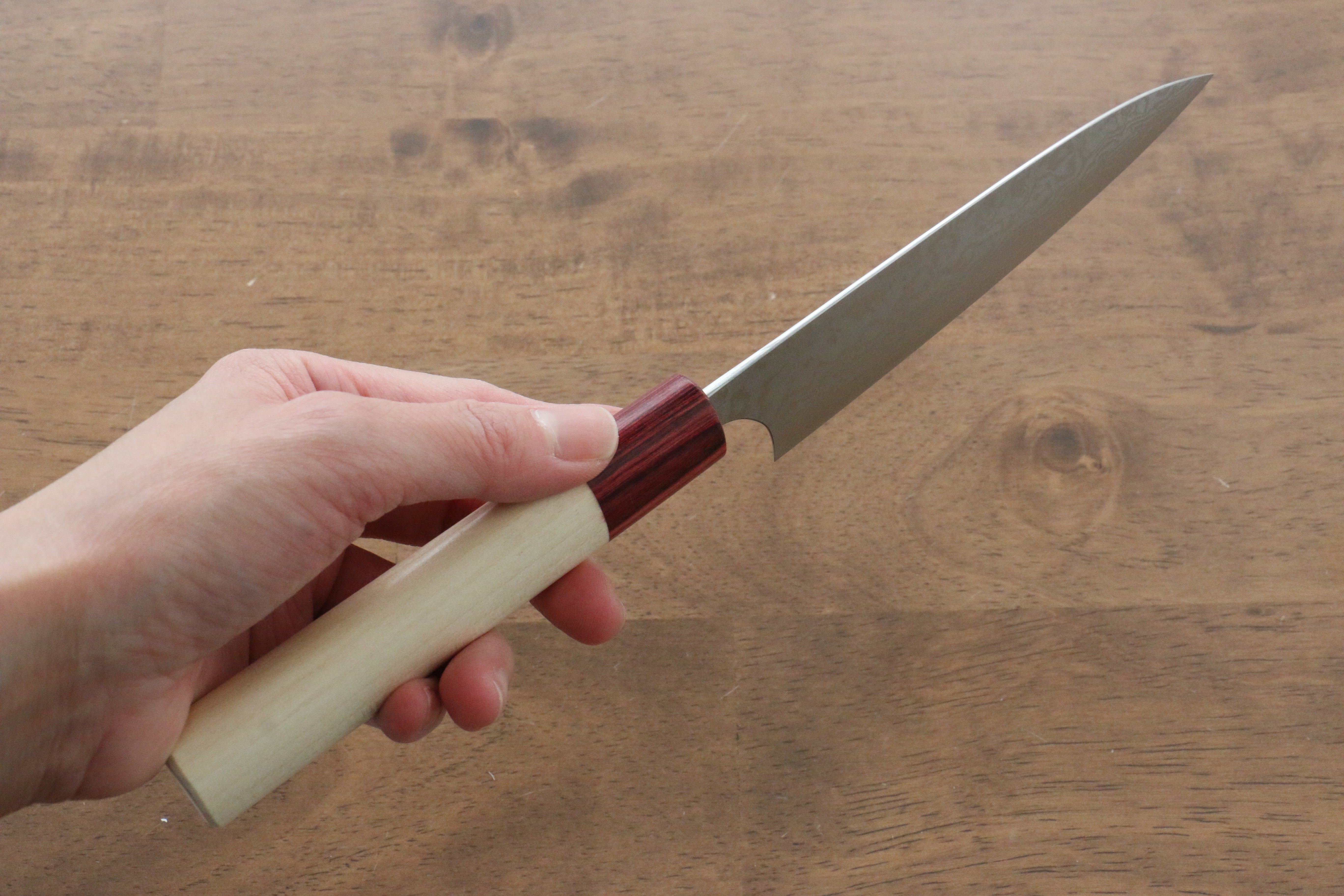 Masakage Kiri VG10 Damascus 120mm Petty Knife - Japanese Utility Kitchen Knife with Magnolia Wood Handle - Perfect for Slicing, Peeling & Precision Cutting Fruits, Vegetables & Boneless Meat