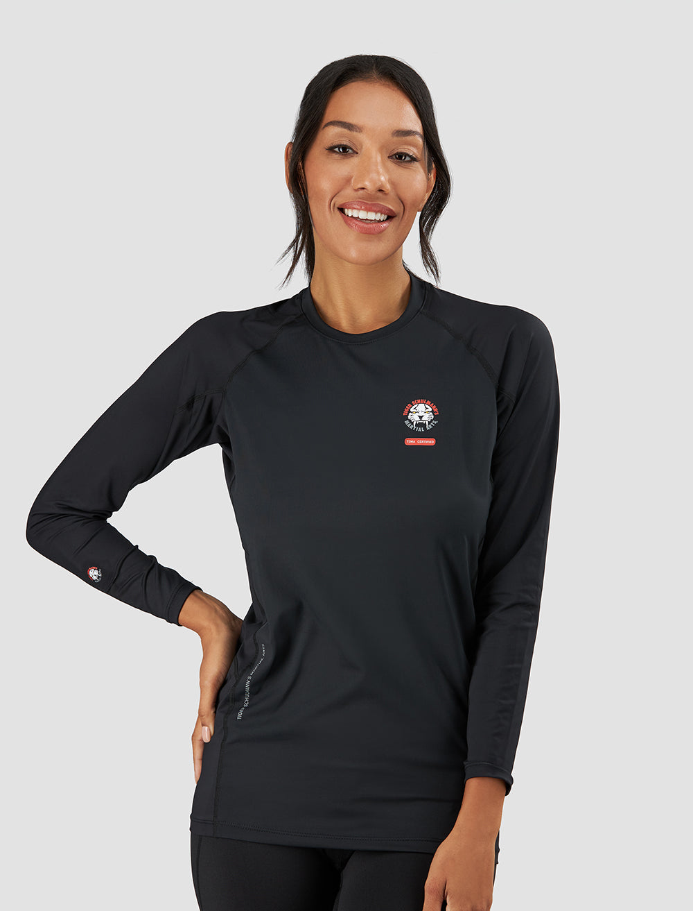 Rebel Rashguard for Men & Women - UPF 50+ Sun Protection Black Swim Shirt for Surfing, Swimming & Water Sports