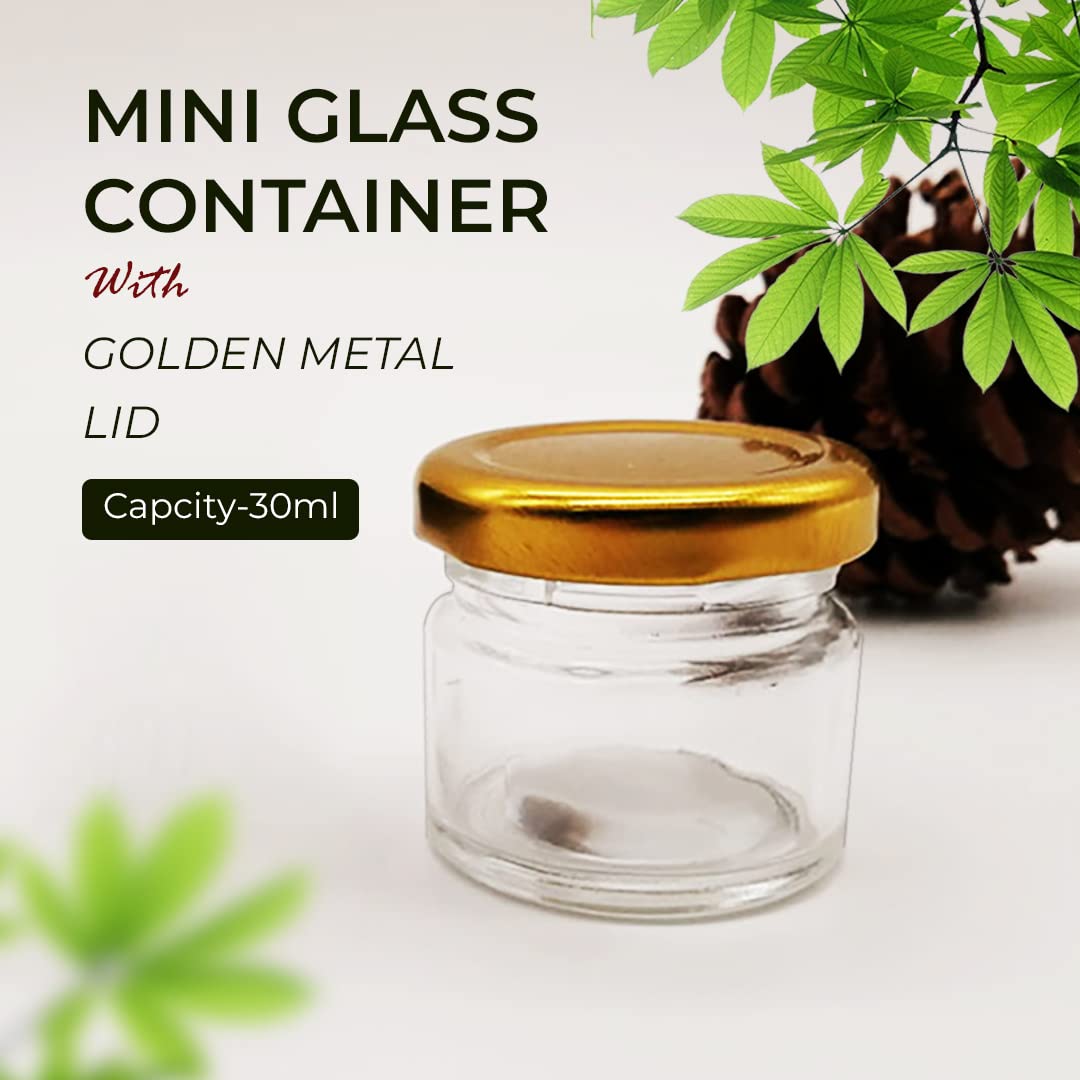 Premium Round Empty Glass Cosmetic Jars with Golden Cap & White Inner Lids - 30ml (25g) - 3-Pack for DIY Creams, Balms, Face Scrubs & Body Butter - Perfect for Home Spa, Skincare Routine & Travel-Friendly Beauty Containers