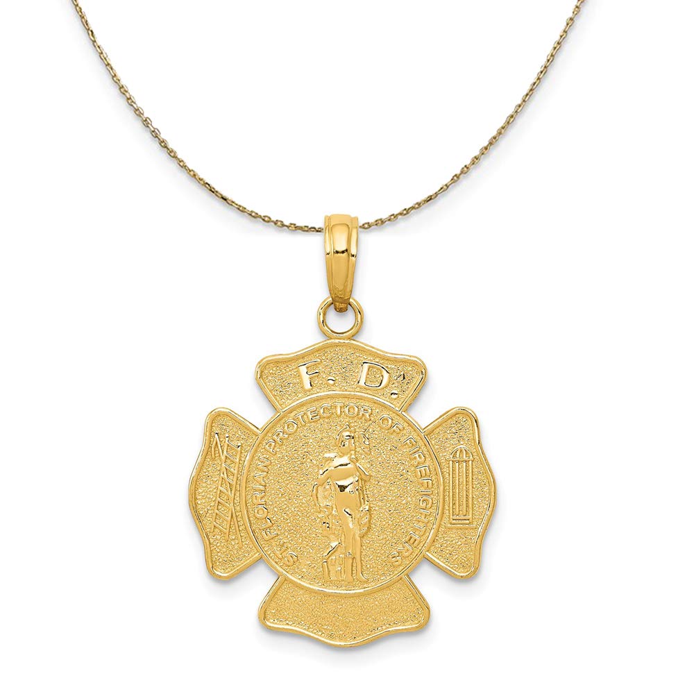 14k Yellow Gold FD Shield Necklace - Elegant Black Bow Jewelry for Gifts