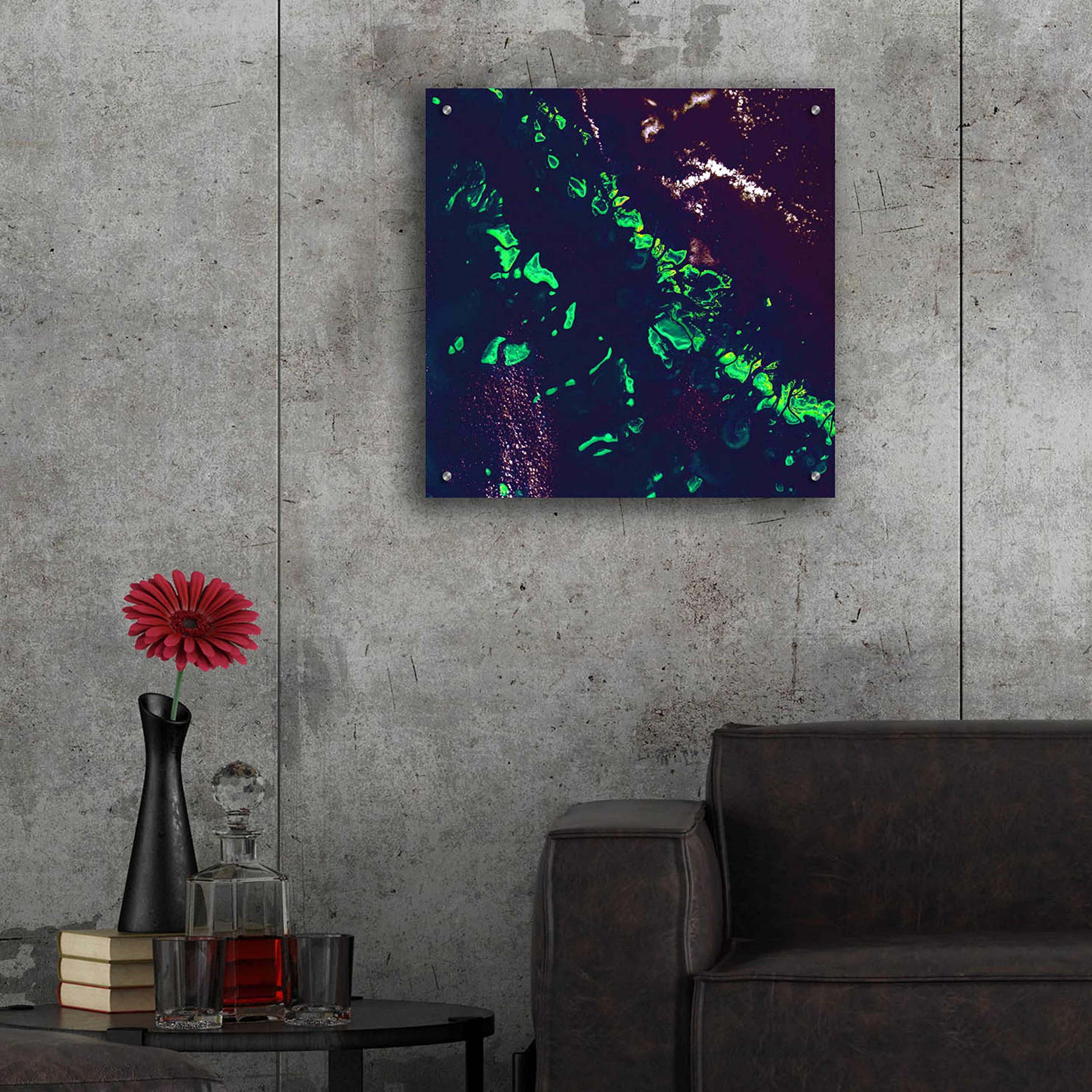 Epic Art 'Earth as Art: Great Barrier Reef' Acrylic Glass Wall Art Print - 24x24 Inches - Vibrant Ocean Decor for Living Room, Bedroom & Office