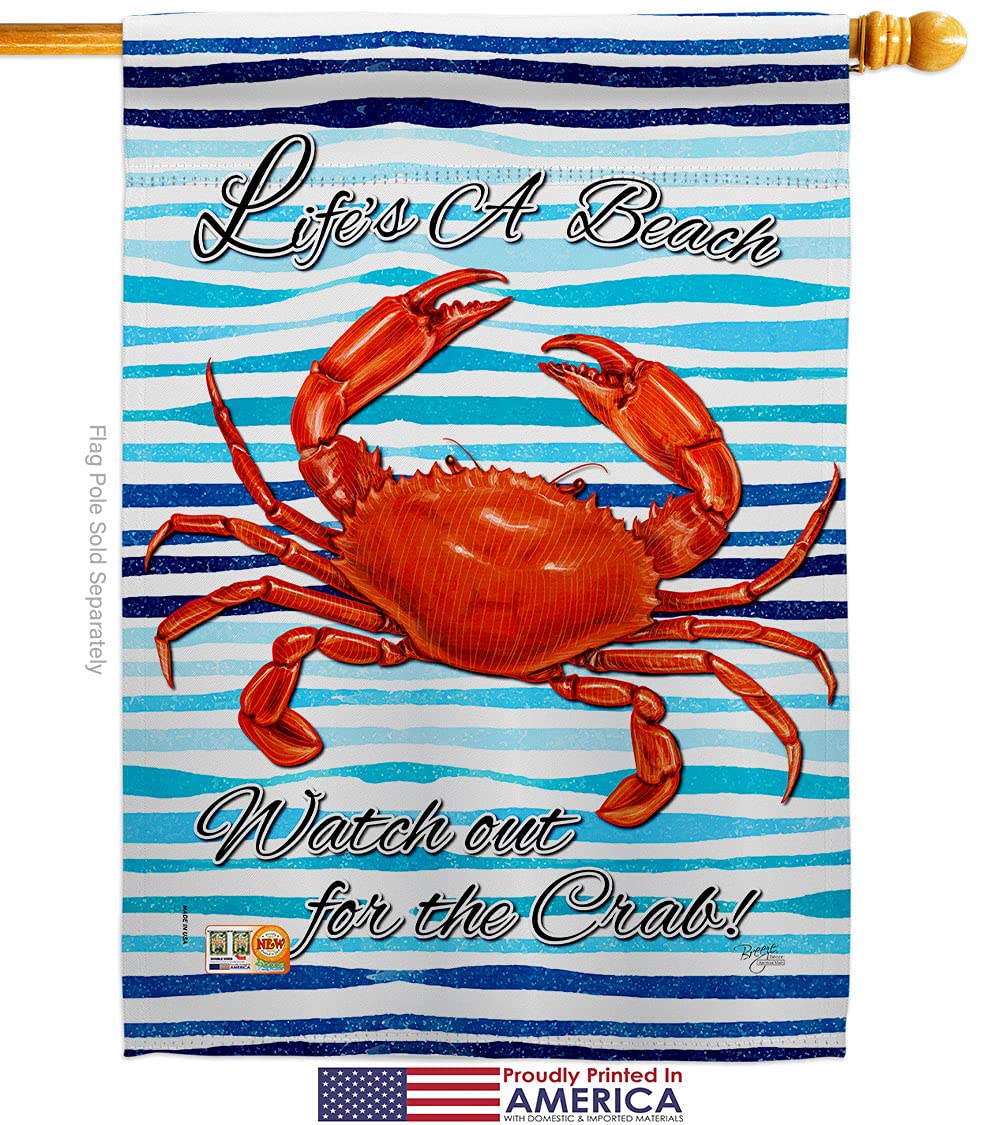 Sea Creatures Beach Flag - Coastal Nautical Decor for Outdoor Summer