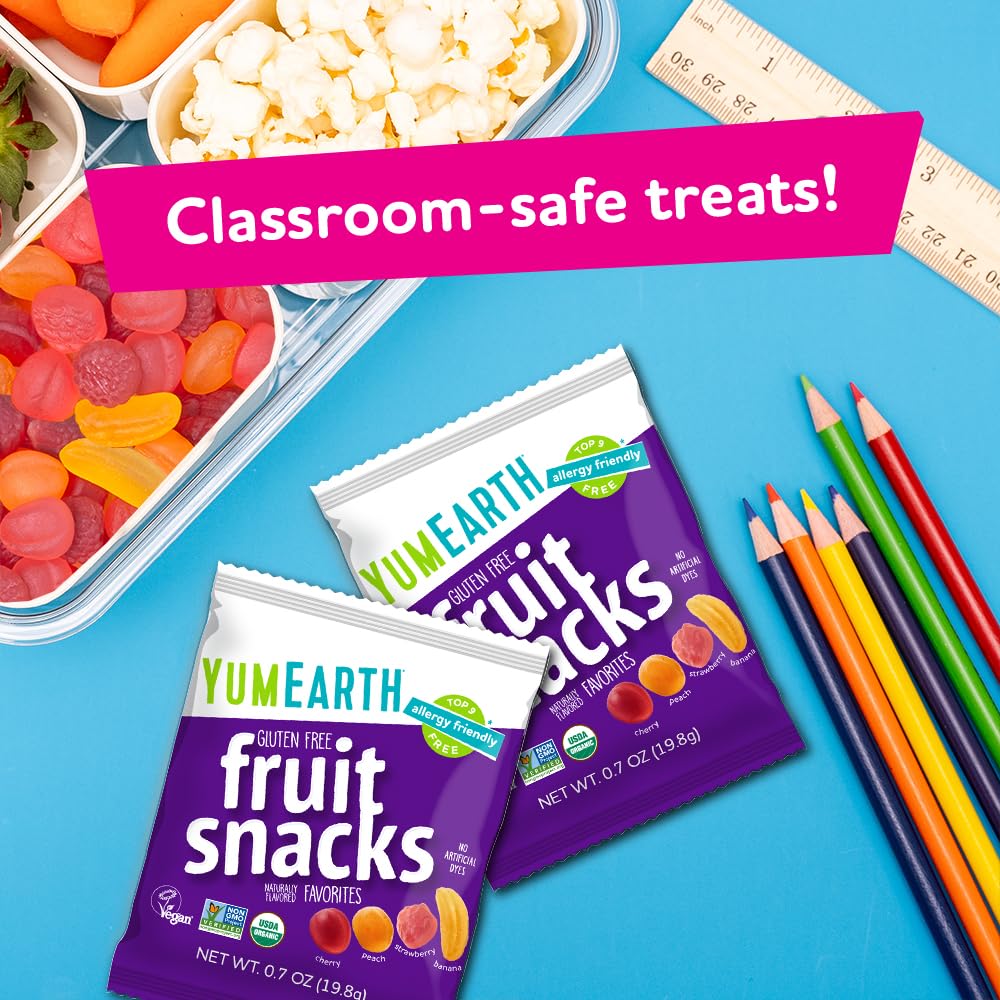 YumEarth Organic Fruit Snacks - 35 Count Pack | Gluten Free, Vegan & Non-GMO | Healthy Kids Snacks for Lunch Box, School & On-The-Go