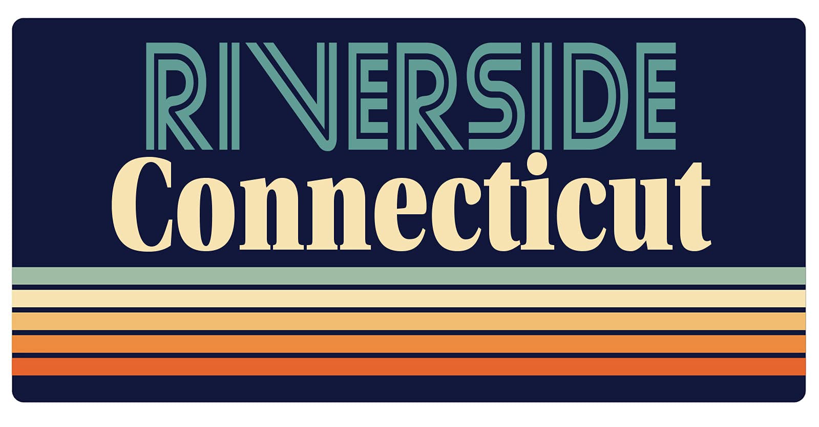 Vintage Riverside Connecticut Fridge Magnet 5 x 2.5 Inch - Retro Souvenir Decorative Refrigerator Magnet for Collectors, Travel Memories & Kitchen Decor