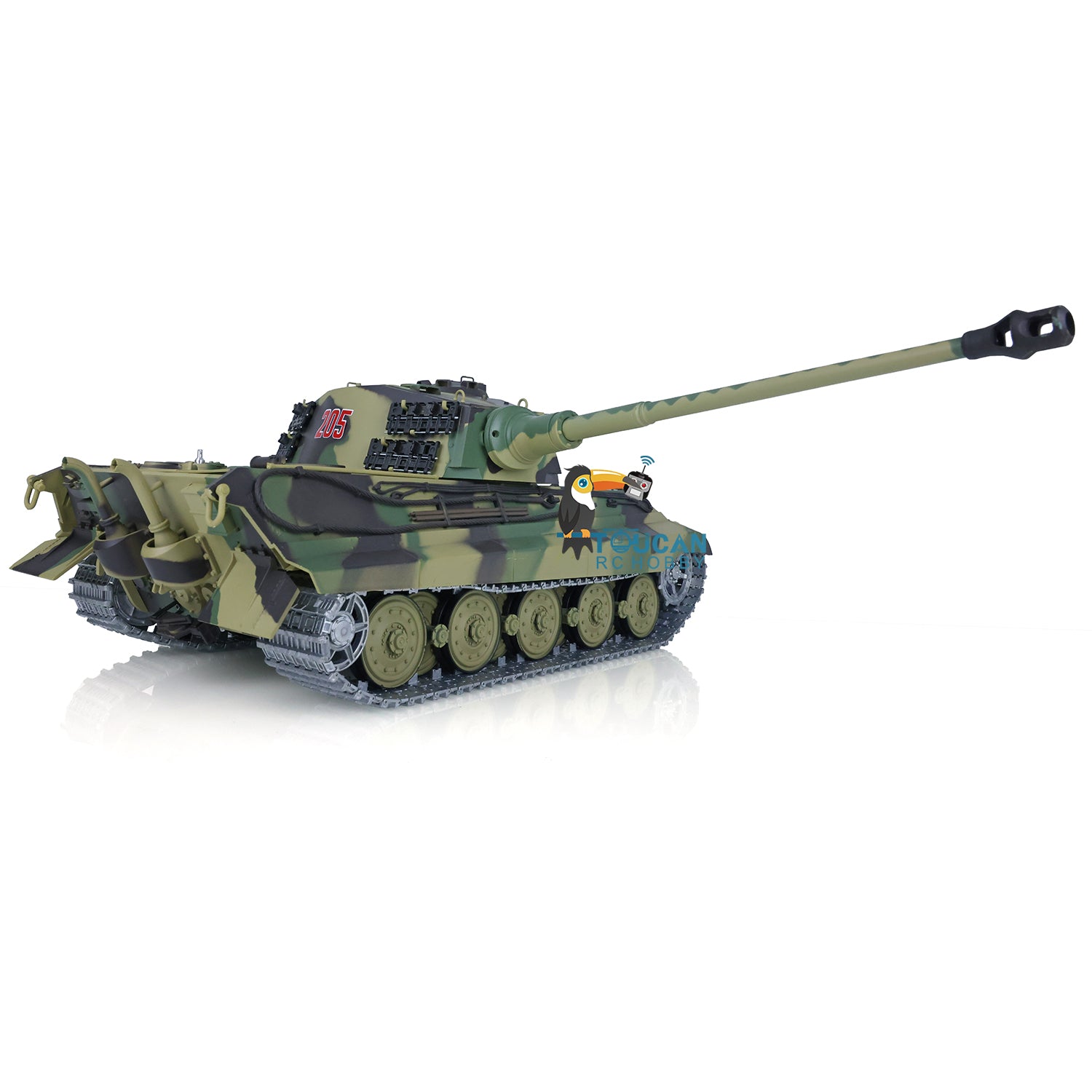 2.4Ghz Henglong 1:16 Scale German King Tiger RTR RC Tank - 3888A Model with Metal Tracks, 340° Rotating Turret & Steel Gearbox | US Stock | Battle Simulation & Collectible Display