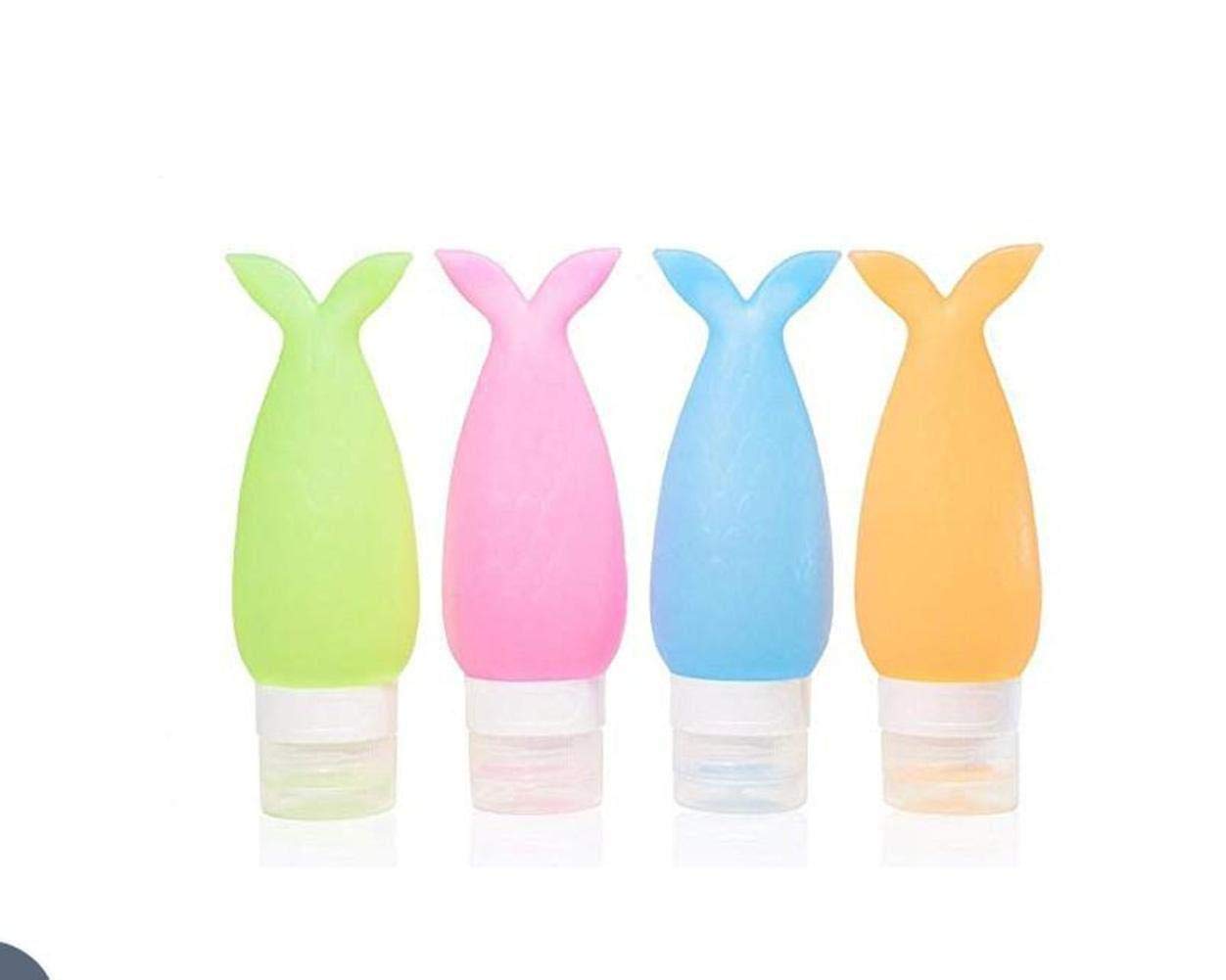 **Mermaid Style Silicone Travel Bottles Set - Leakproof, Squeezable & Refillable Toiletry Containers for Shampoo, Cosmetics, Liquids - BPA Free, Screw Top - Perfect for Vacations, Gym, and Air Travel**