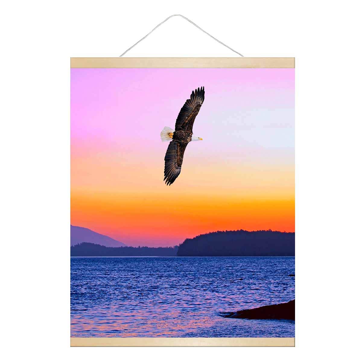 16x20 Inch Bald Eagle Soaring in The Sky Poster Frame - InterestPrint Premium Photo & Art Hanger for Wall Decor - Perfect for Living Room, Bedroom, Office & Gift Giving