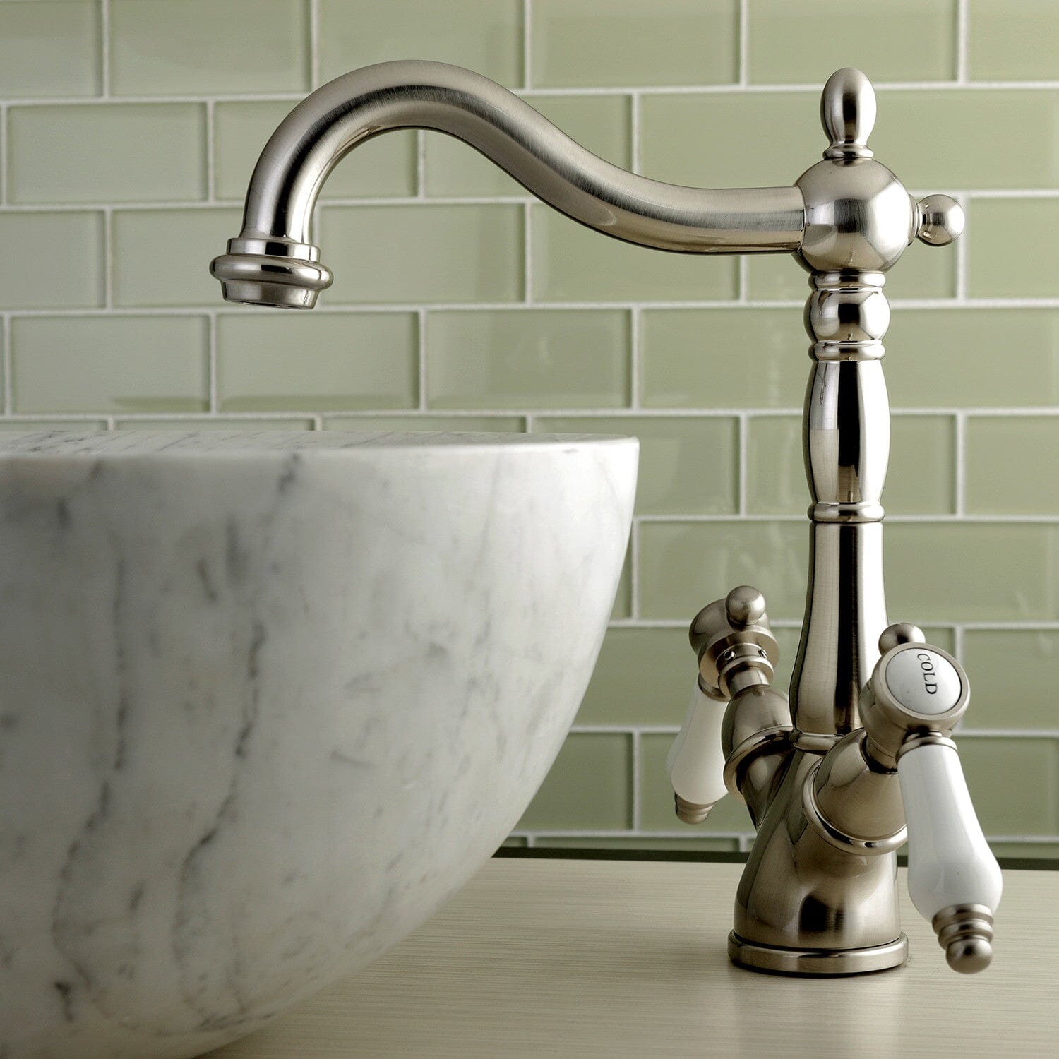 Bel Air Two Handle 1 or 3 Hole Deck Mount Vessel Faucet - Modern Bathroom Sink Faucet for Vanity, Powder Room & Guest Bathroom