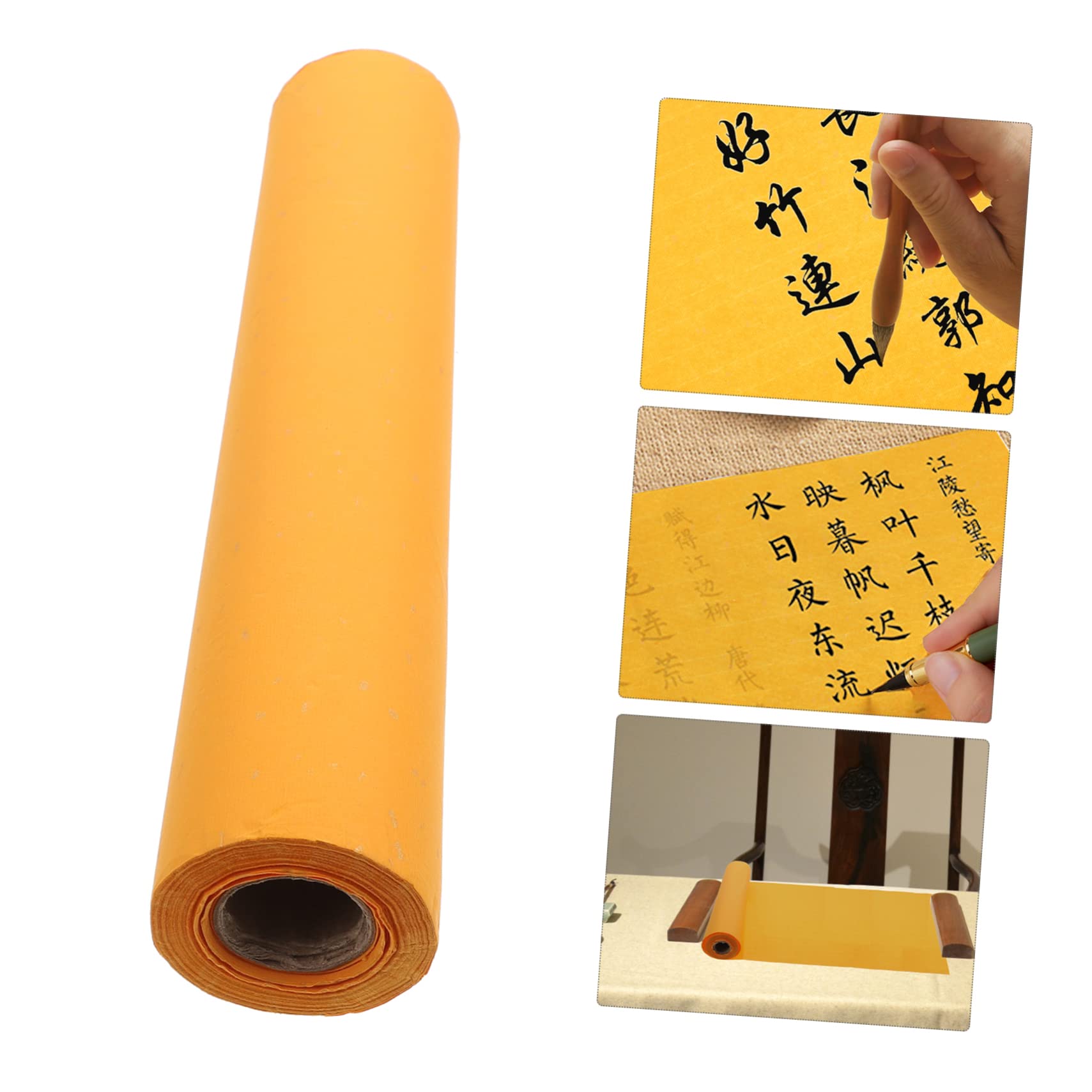 COHEALI Gold Rice Paper Roll for Chinese Calligraphy & Sumi Ink Painting - Premium Xuan Paper for Brush Writing, Valentine's Day Art Projects - Ideal for Traditional Scrolls, DIY Decor, and Gift Wrapping