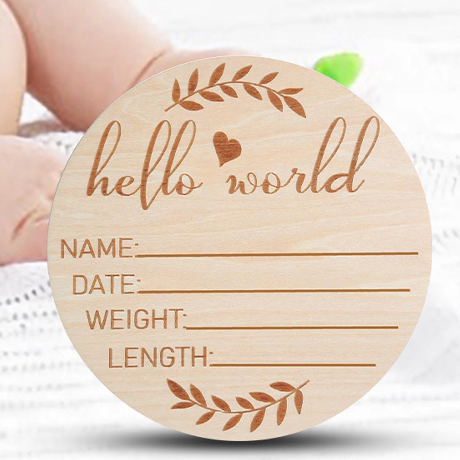 Shakven Wooden Baby Birth Announcement Sign - Unique Hospital Birth Sign & Cherished Baby Shower Keepsake | Perfect for Newborn Photo Props, Nursery Decor & Gender Reveal Gifts