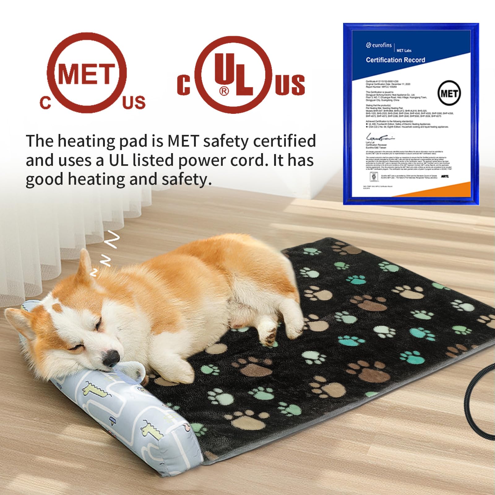 32x20 Inch Waterproof Dog Heating Pad with Smart Thermostat - Plush Fabric Cover for Puppies & Adult Dogs - Perfect for Whelping, Kennels & Cold Weather Comfort