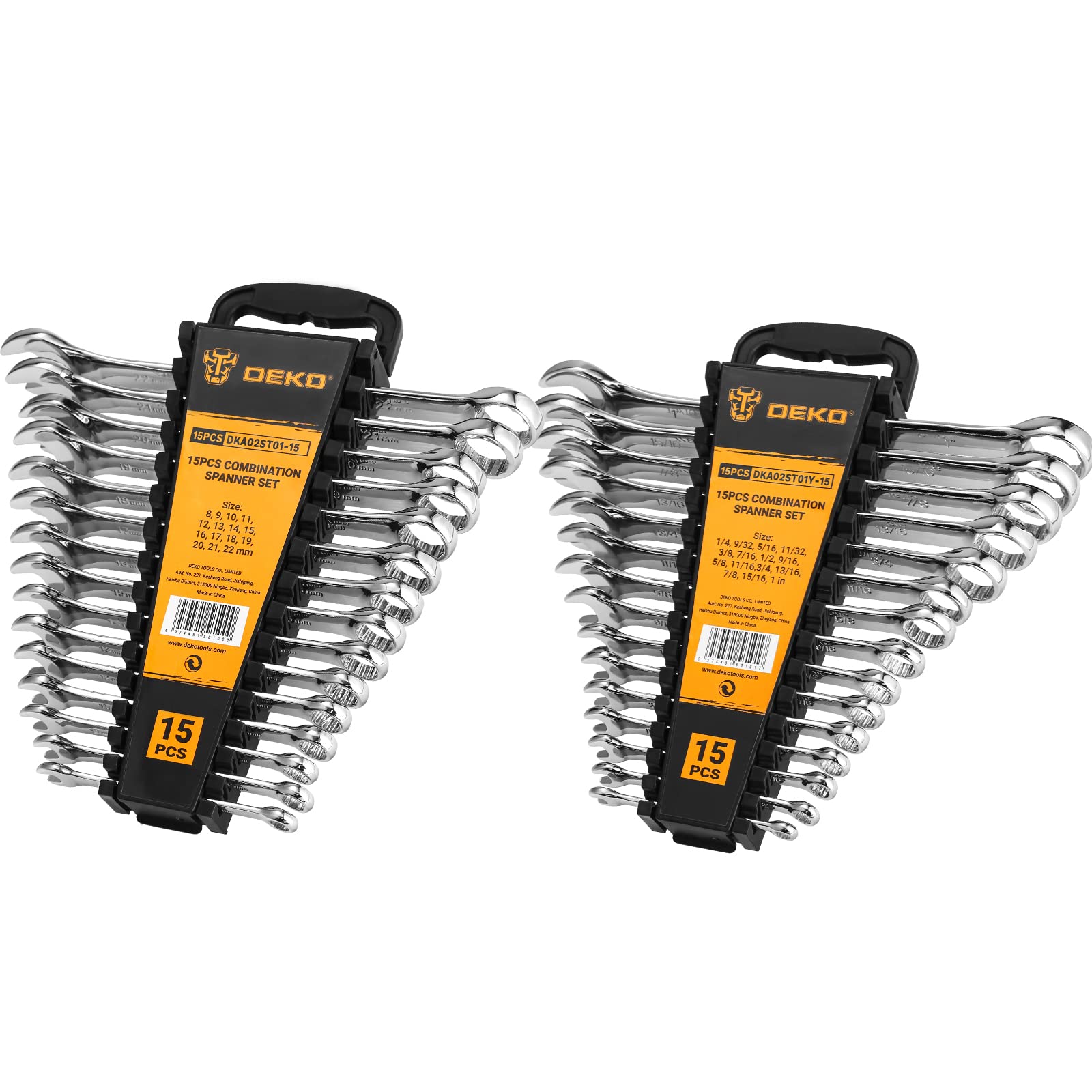 DEKOPRO 30-Piece SAE & Metric Combination Wrench Set (1/4