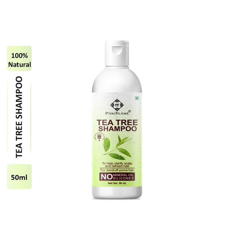 Tea Tree Oil Shampoo for Dandruff Control & Scalp Health - Vegan, Cruelty-Free, Paraben-Free Formula (50ml) - Ideal for Daily Hair Care & Scalp Refreshment