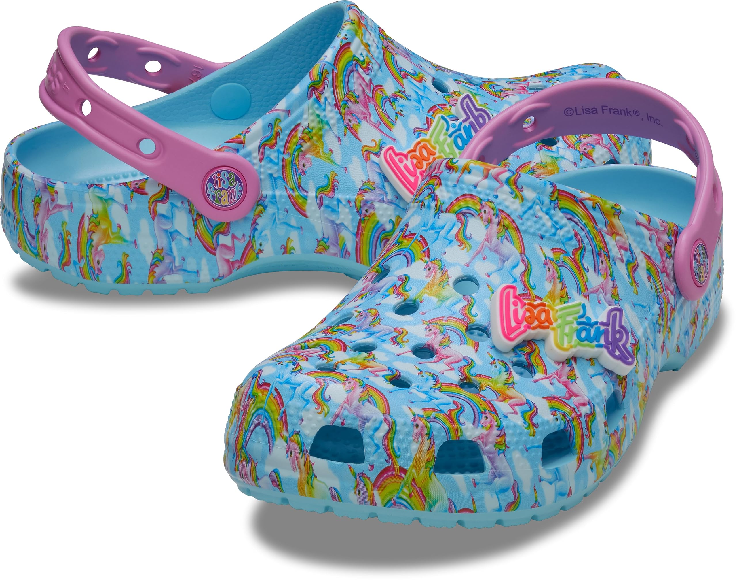 Crocs Unisex-Adult Classic Lisa Frank Clogs - Comfortable Slip-On Shoes for Women & Men - Perfect for Beach, Pool, Garden & Casual Wear