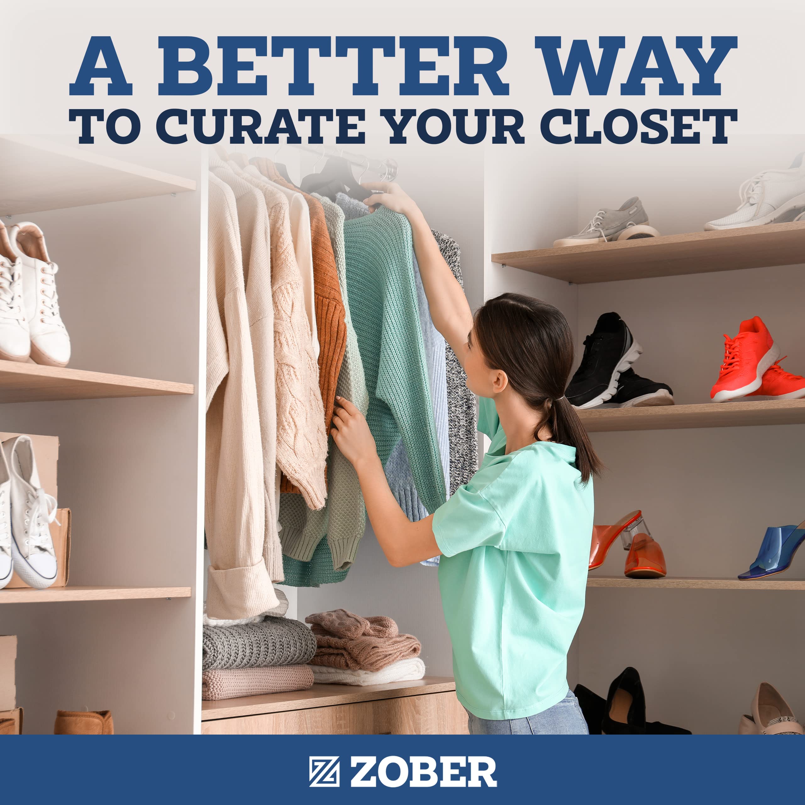 Zober 20-Pack Velvet Hangers - Non-Slip Black Clothes Hangers for Coats, Pants & Dresses with 360° Swivel Hook - Heavy Duty Felt Hangers Hold 10 lbs - Perfect for Closet Organization & Travel Packing