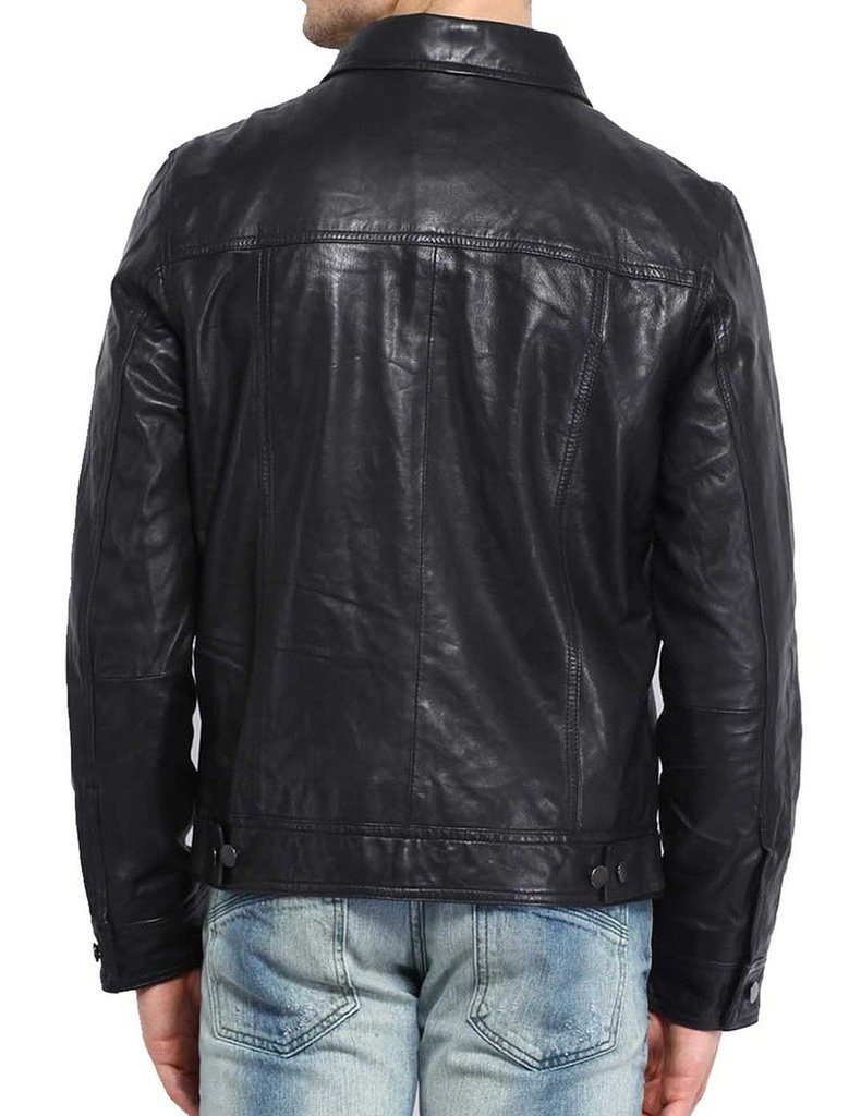 Premium Genuine Cow Leather Jacket for Men - Durable Cow-Hide Biker Jacket C479 - Perfect for Motorcycle Riding, Outdoor Adventures & Casual Wear