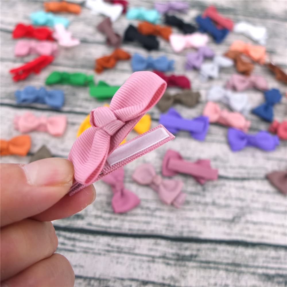 Baily Baby Hair Clips - 24PCS Tiny Alligator Hair Bows for Toddler Girls (2 Inch Mini Clips) - Gentle Hair Pins for Fine Hair & Bangs - Perfect for Daily Wear, Parties & Photo Shoots