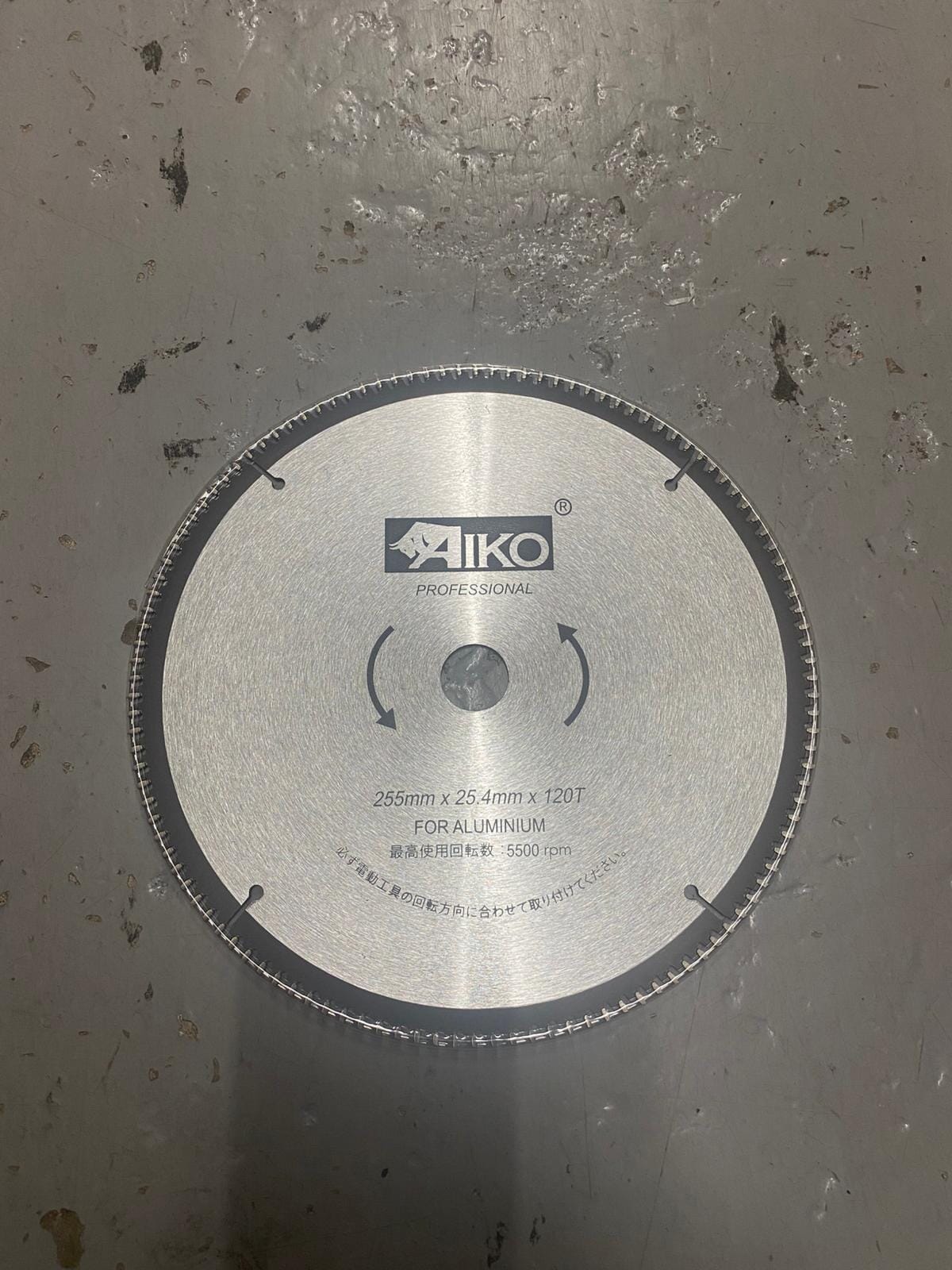 Aiko 10-Inch Aluminum Saw Blade 255mm x 25.4mm 120 Teeth | Model SBA A255120T | Perfect for Cutting Aluminum, Wood, and Plastic Materials