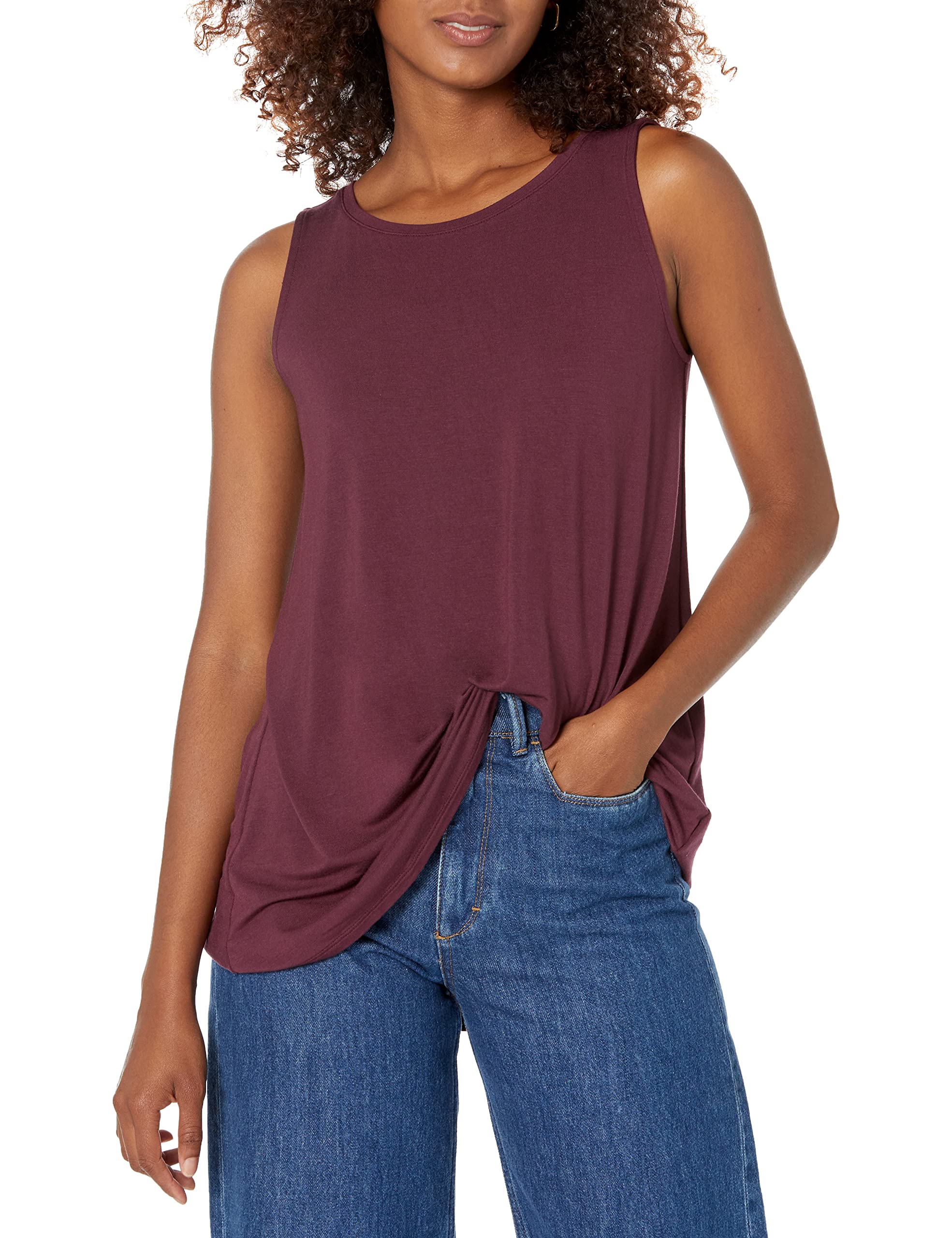 Amazon Essentials Women's Swing Tank Top - Soft Stretch Casual V-Neck T-Shirt for Everyday Wear (Plus Size Available) - Perfect for Yoga, Workouts, and Summer Outfits