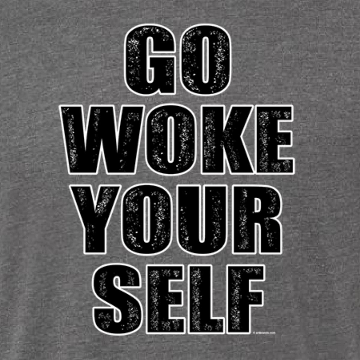 Go Woke Yourself Funny Slogan Men's Premium Tri-Blend T-Shirt - Soft Vintage Style Tee for Casual Wear & Street Fashion