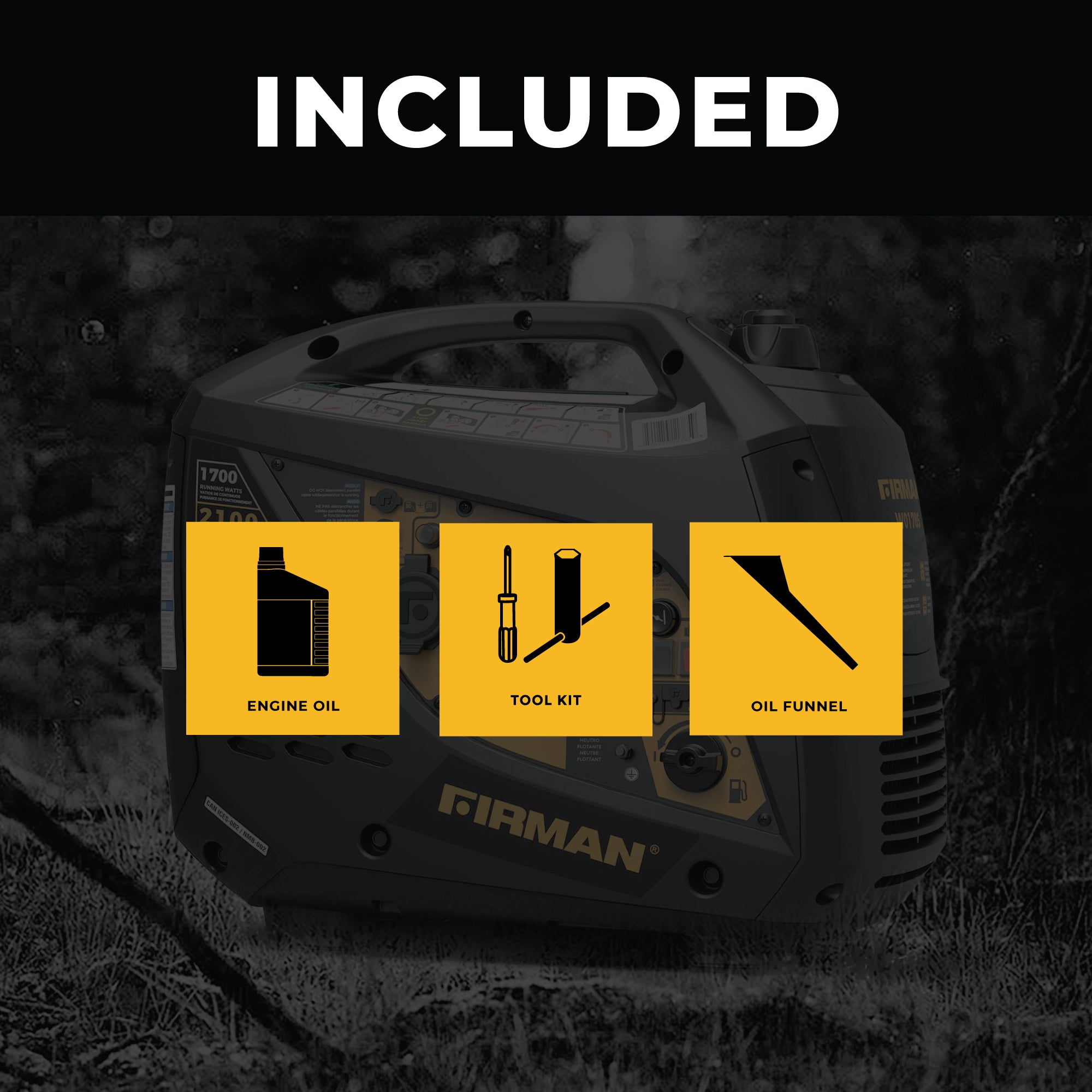 2100W Portable Inverter Generator with Recoil Start & CO Alert - Quiet, Lightweight Power for Camping, RV Trips & Emergency Backup