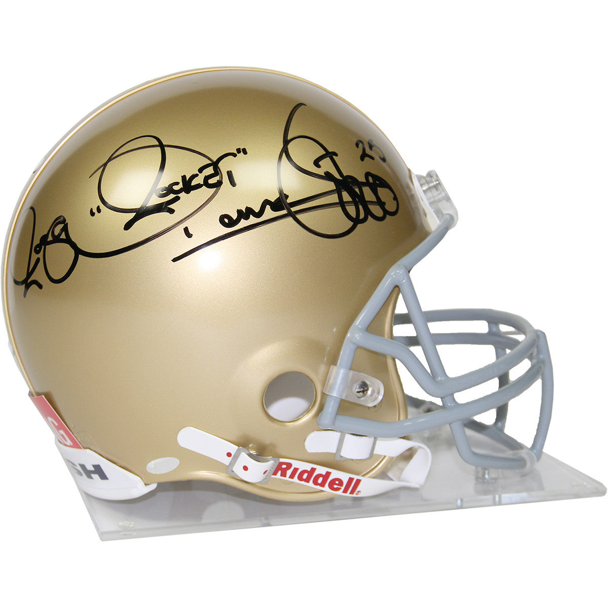 Authentic Notre Dame Football Helmet Signed by Raghib 'Rocket' Ismail - Perfect for Sports Memorabilia Collectors and Fighting Irish Fans