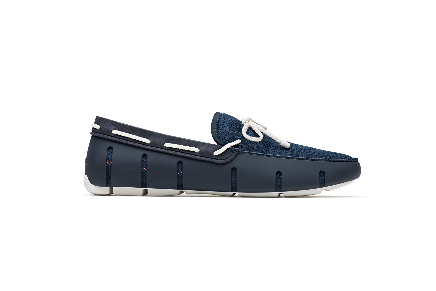 SWIMS Braided Lace Loafers for Men - Comfortable Navy & White Boat Shoes | Perfect for Casual Wear, Office, and Summer Outings