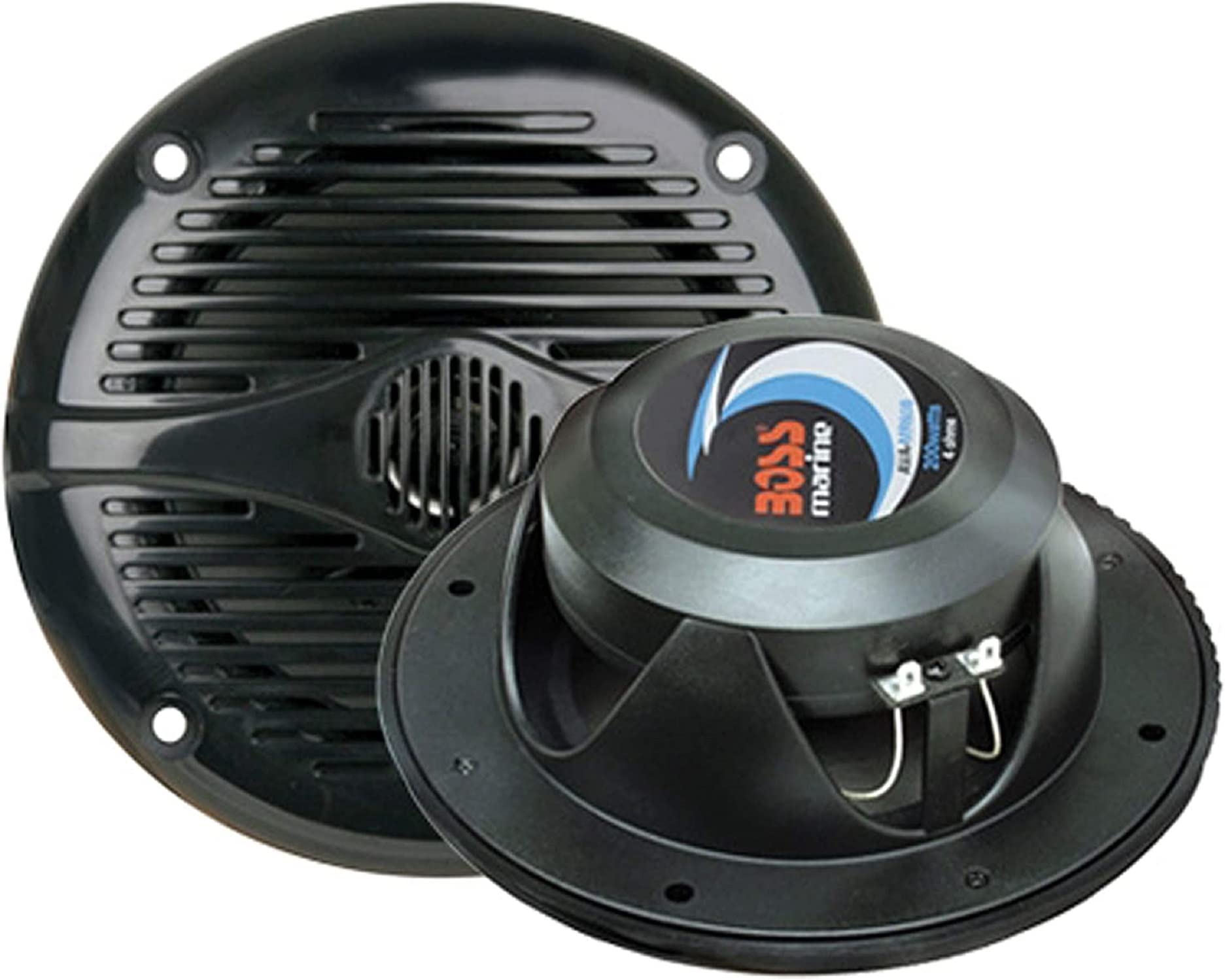 BOSS Audio Systems MR50B 5.25 Inch Marine Boat Speakers - 150W 2-Way Coaxial Weatherproof Stereo Speakers with Tweeters (Pair) | Perfect for Boats, Yachts & Outdoor Marine Audio Systems