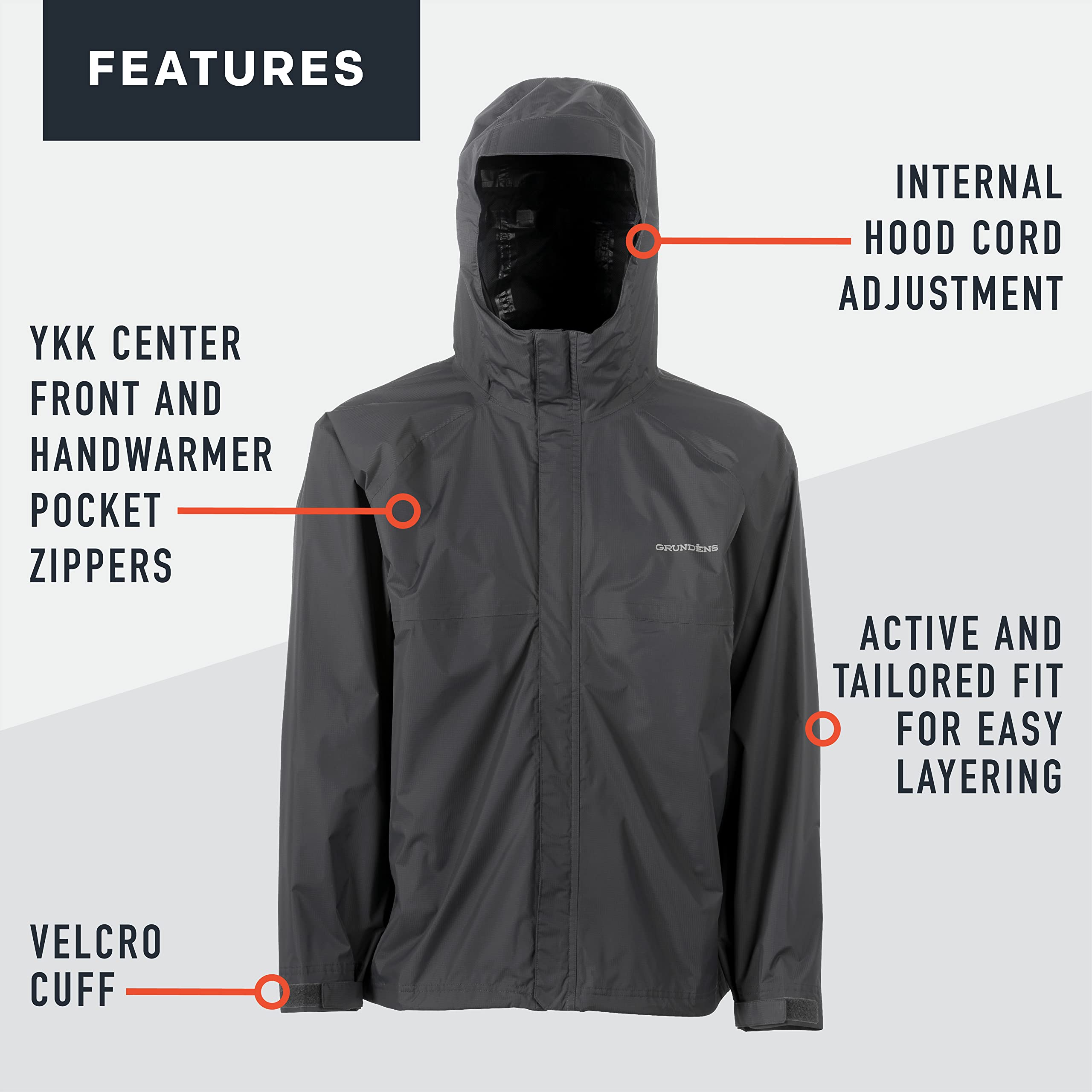 Grundéns Trident Jacket - Waterproof Fishing Jacket for Men & Women - Windproof & Breathable Outdoor Gear - Perfect for Fishing, Boating, and Harsh Weather Conditions