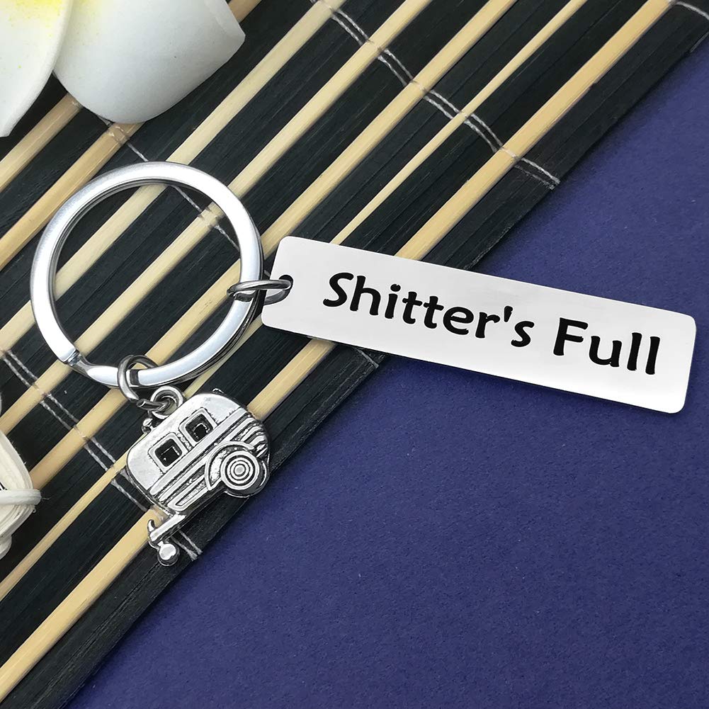 Happy Camper RV Keychain - Unique Gifts for Men & Women | Nekoki Shitter's Full Camper Keychain | Perfect for Camping Enthusiasts, RV Travel & Outdoor Adventures